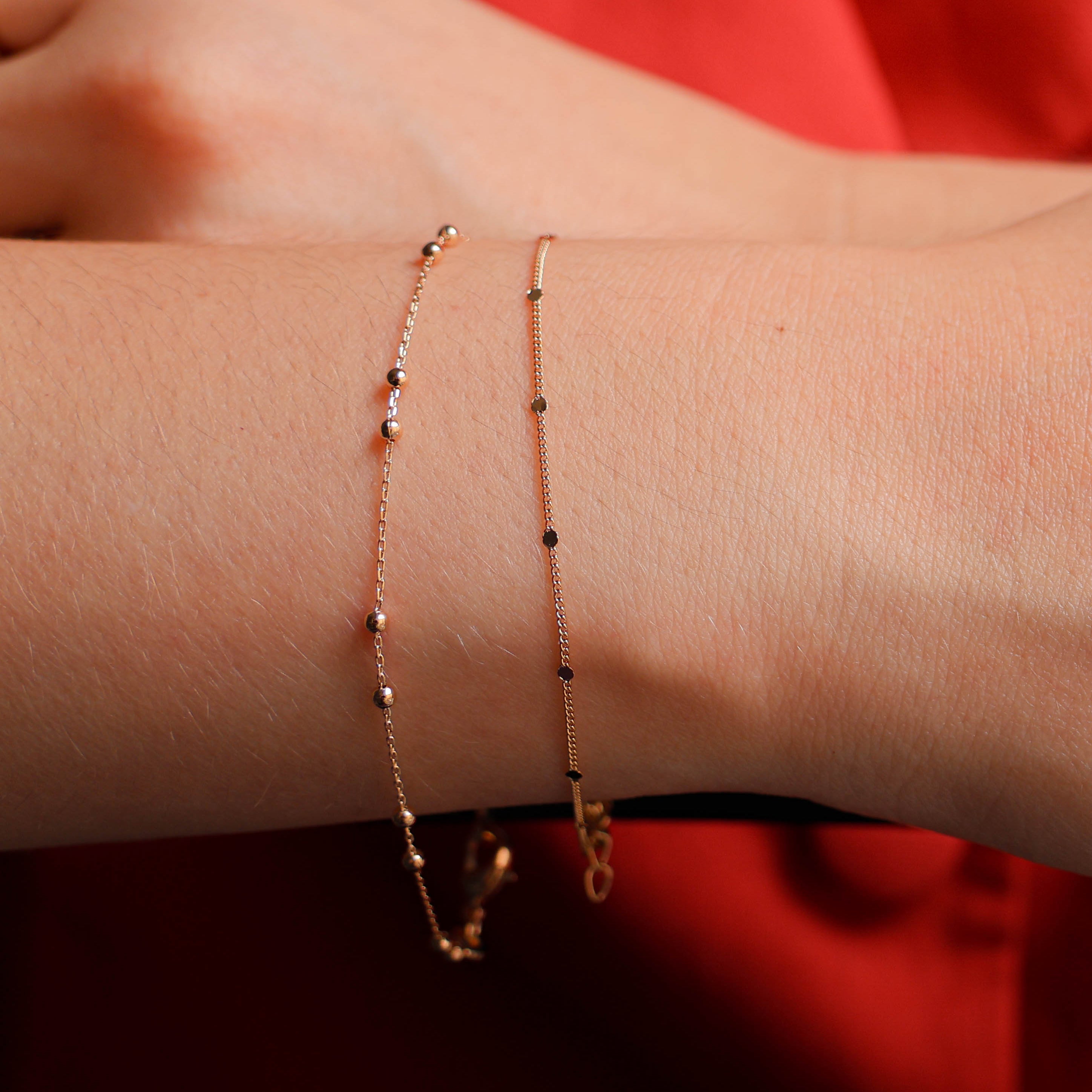 Kesia bracelet 18cm flat beads gold-plated