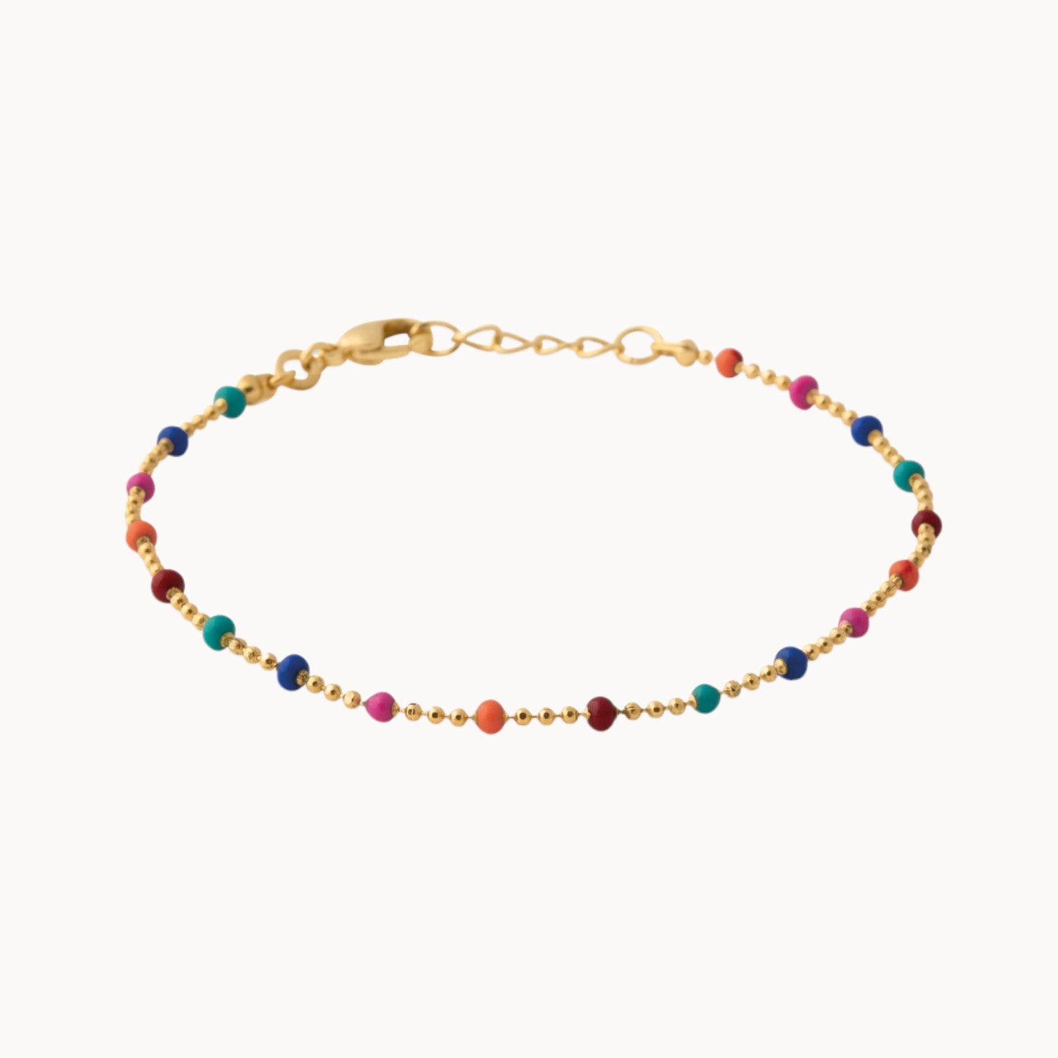 Almaria Bracelet 18cm multicolor lacquered beads gold-plated