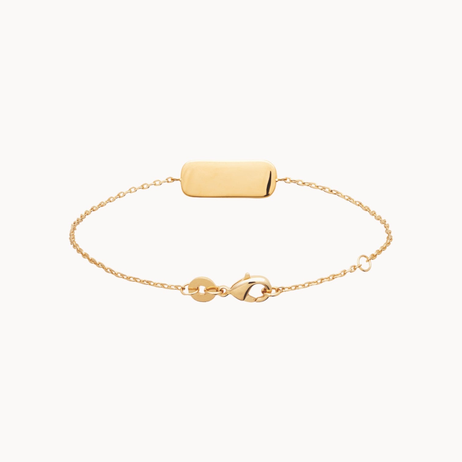 Priya bracelet 18cm chain with rectangular medal to engrave gold-plated