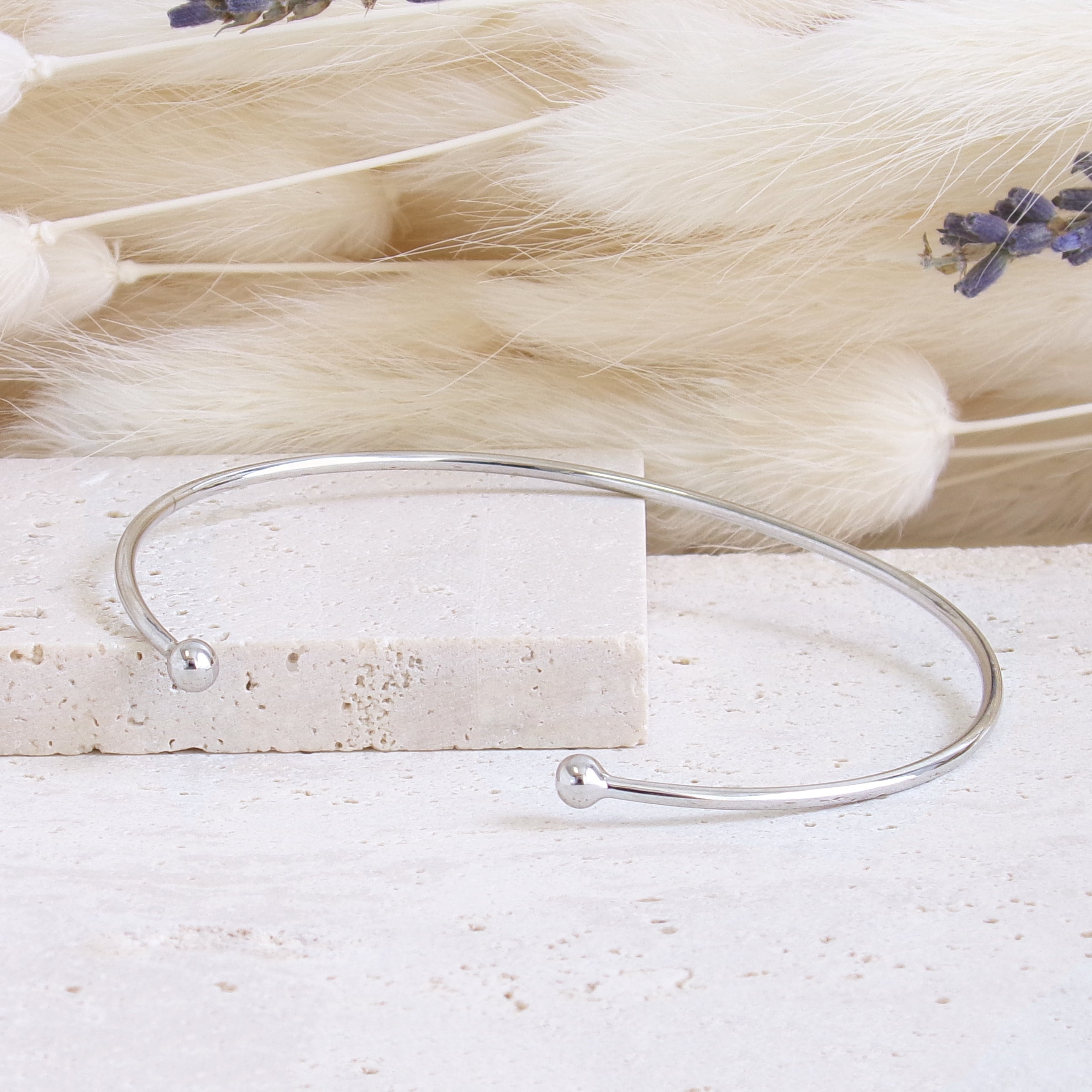 Ayumi open bangle bracelet sterling silver