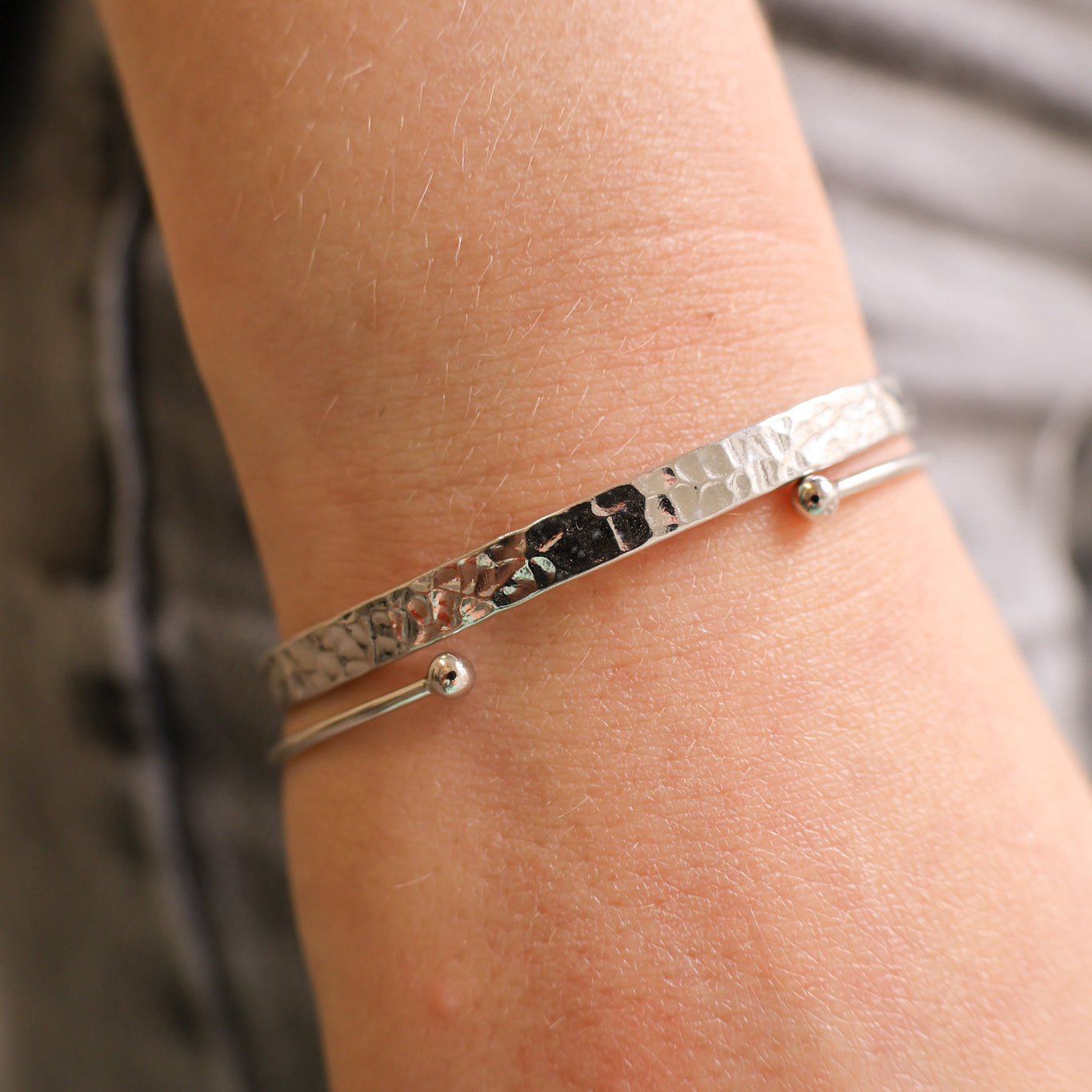 Ayumi open bangle bracelet sterling silver