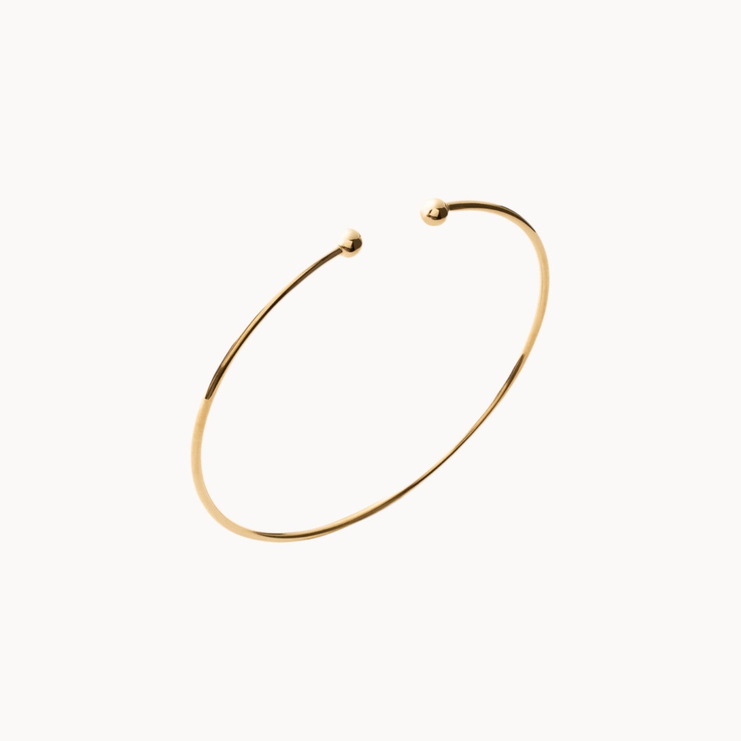 Ayumi open bangle beaded bracelet gold-plated