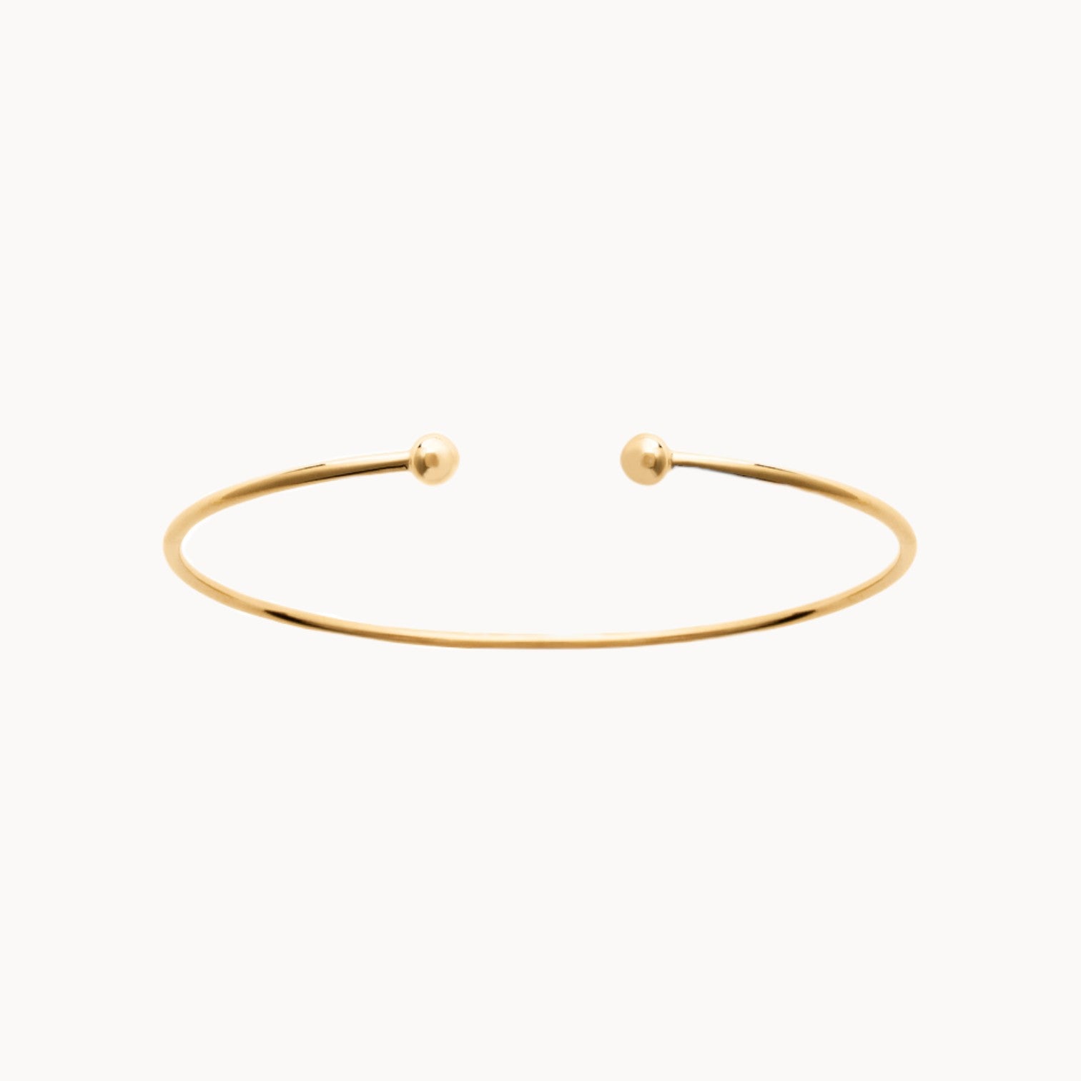 Ayumi open bangle beaded bracelet gold-plated