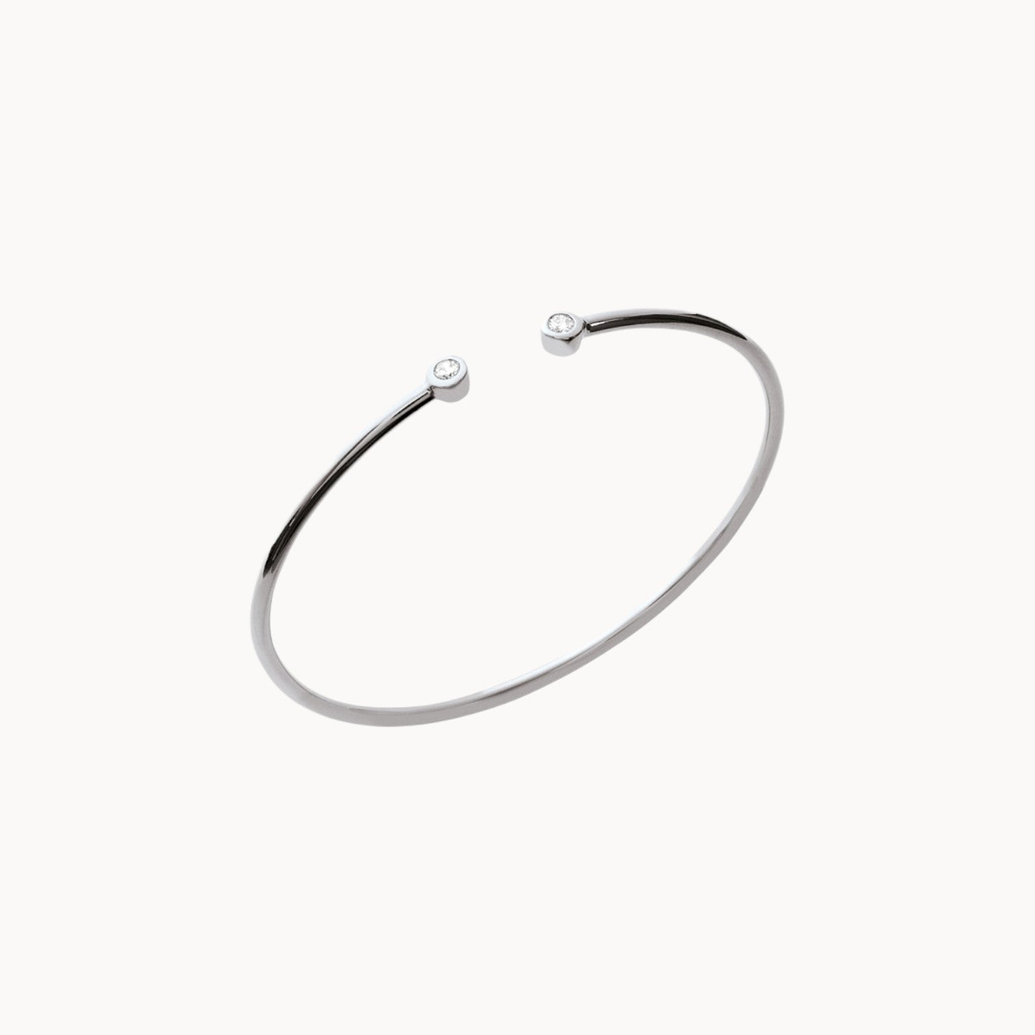 Misaki open bangle bracelet with zircons sterling silver