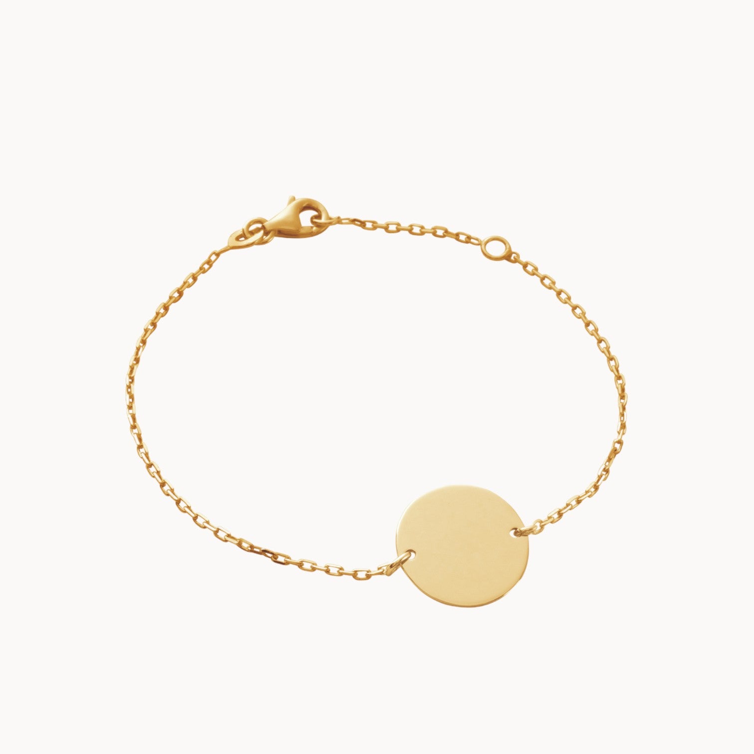 Zaria bracelet 16cm chain with round medal gold-plated to engrave