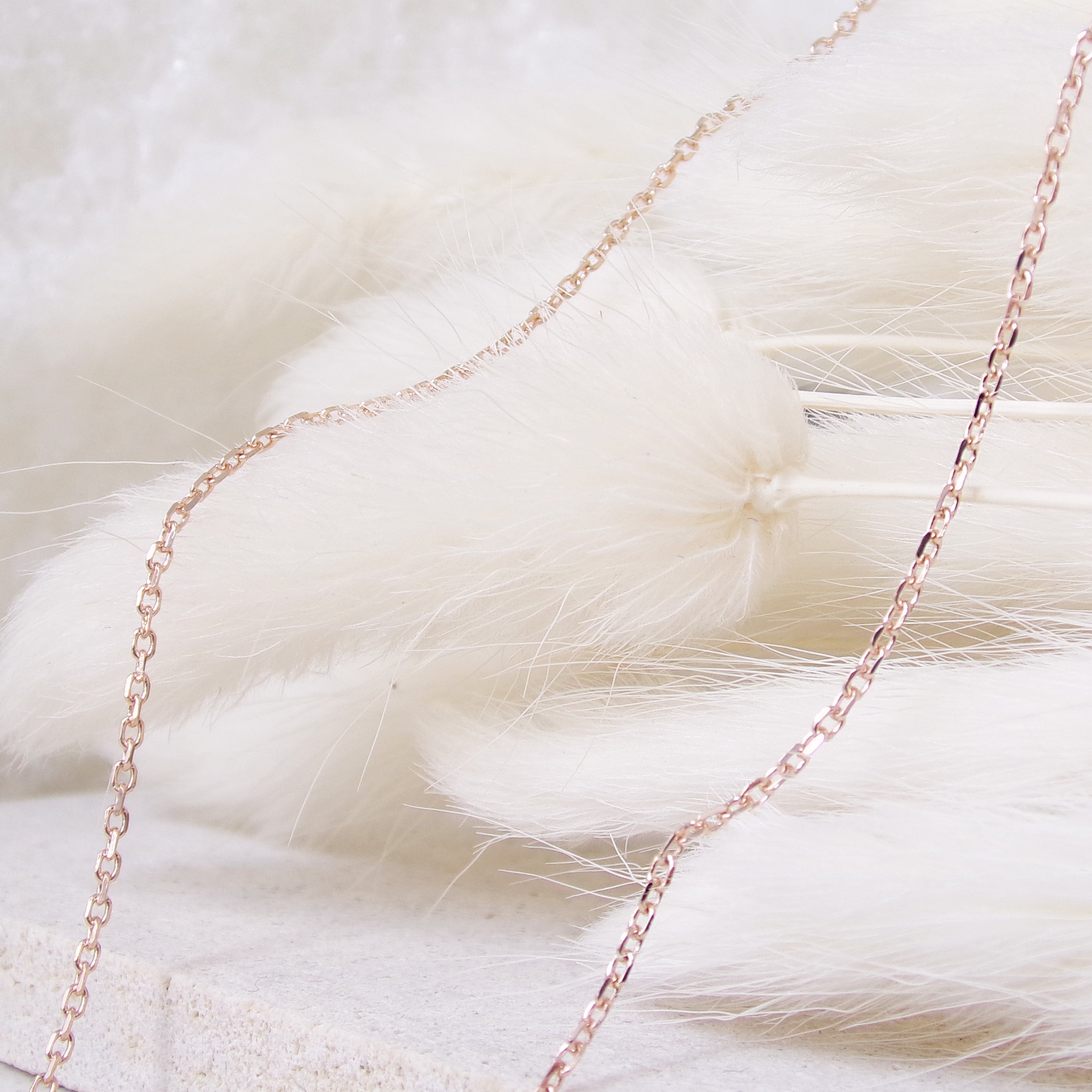 Classic chain necklace forcat mesh rose gold-plated