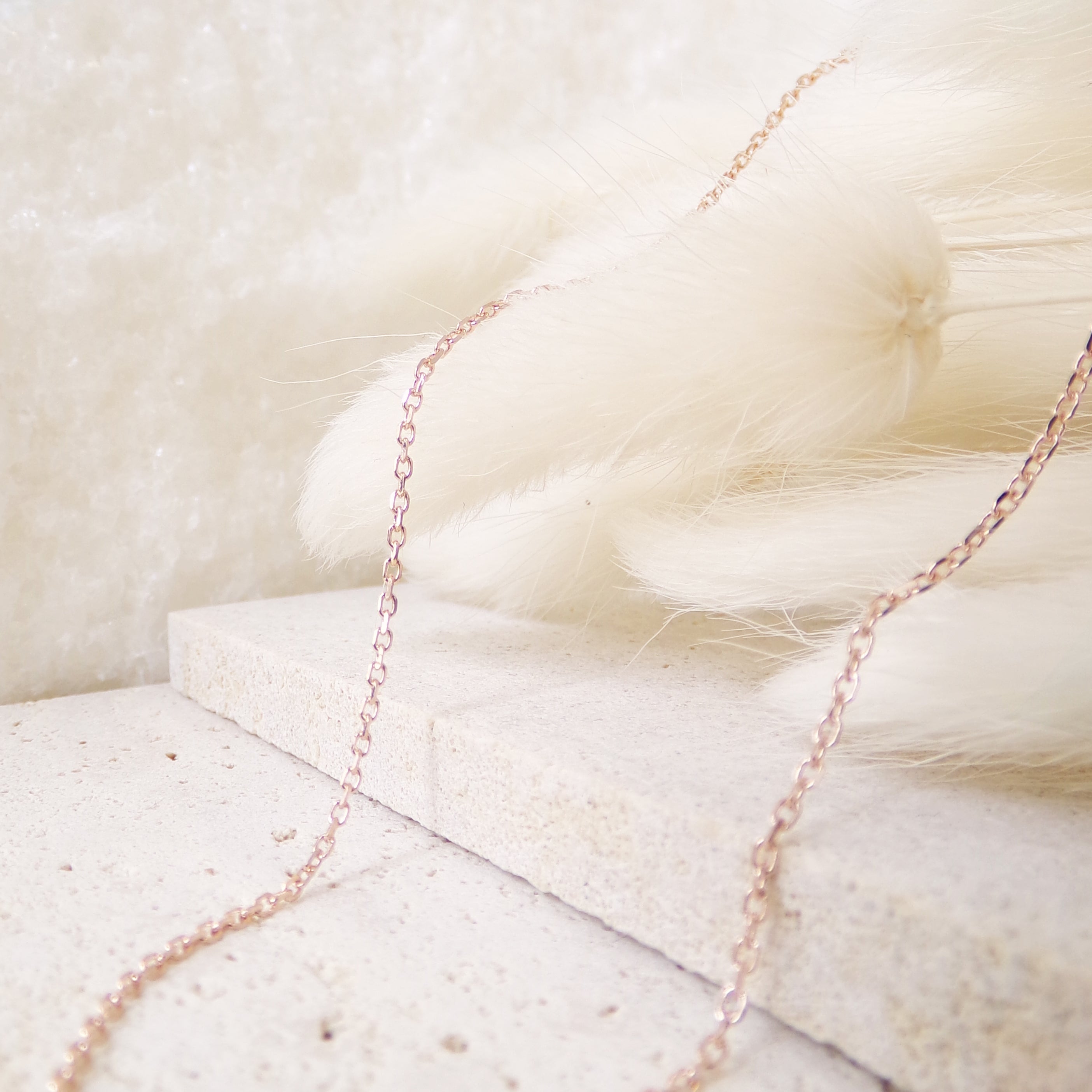 Classic chain necklace forcat mesh rose gold-plated