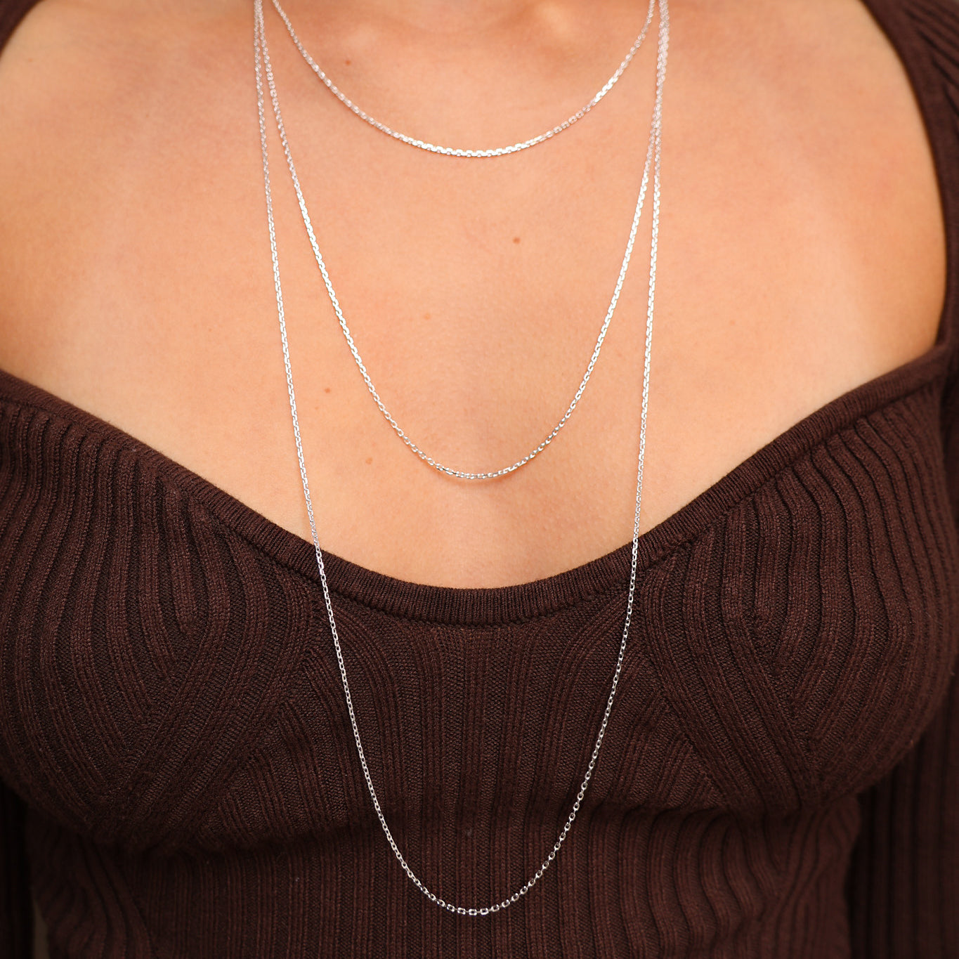 Classic chain necklace forcat mesh sterling silver