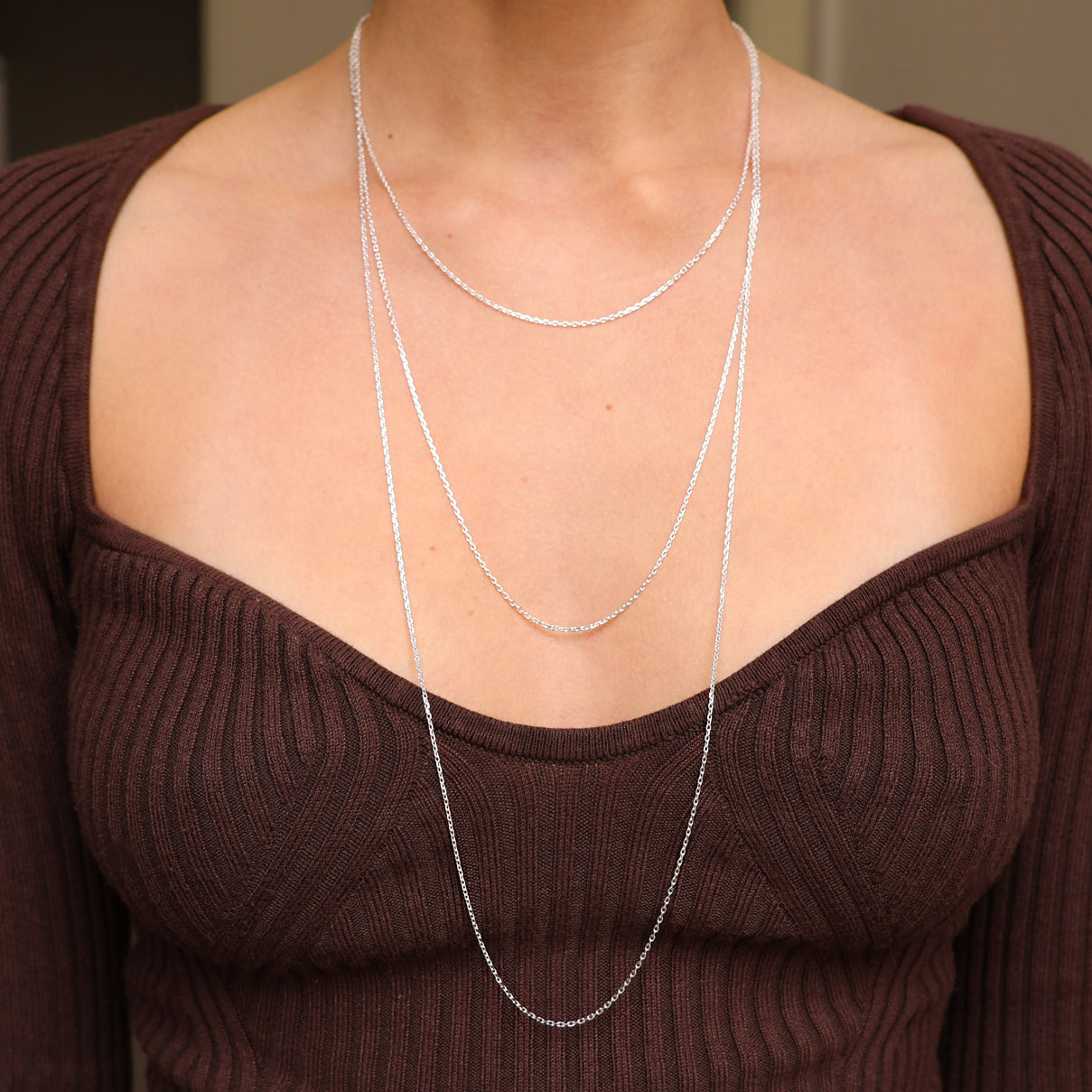 Classic chain necklace forcat mesh sterling silver