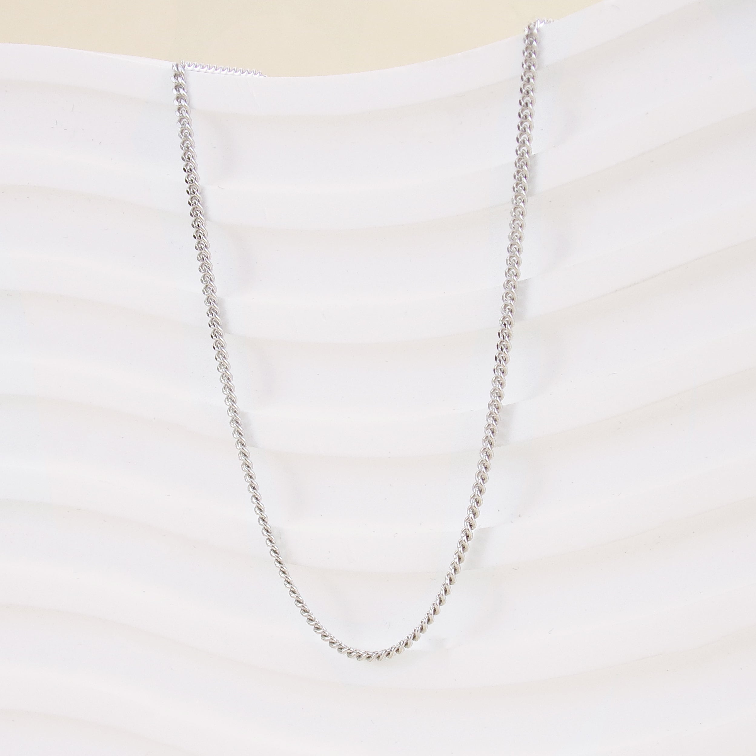 Curb chain stitch necklace sterling silver
