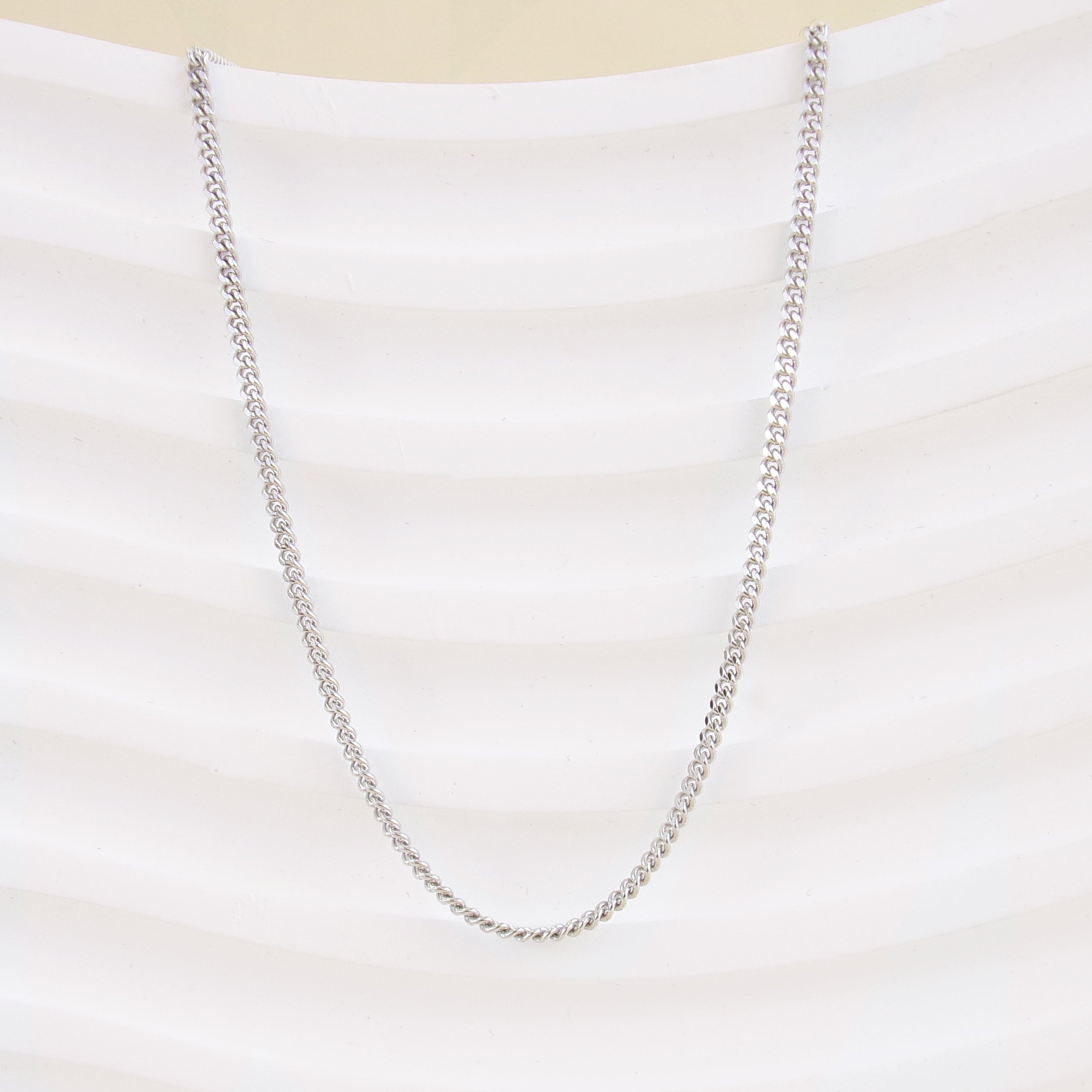 Curb chain stitch necklace sterling silver