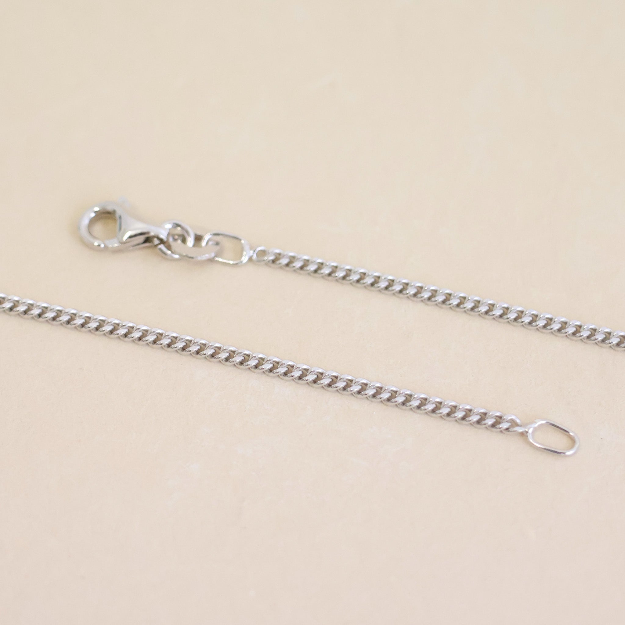 Curb chain stitch necklace sterling silver