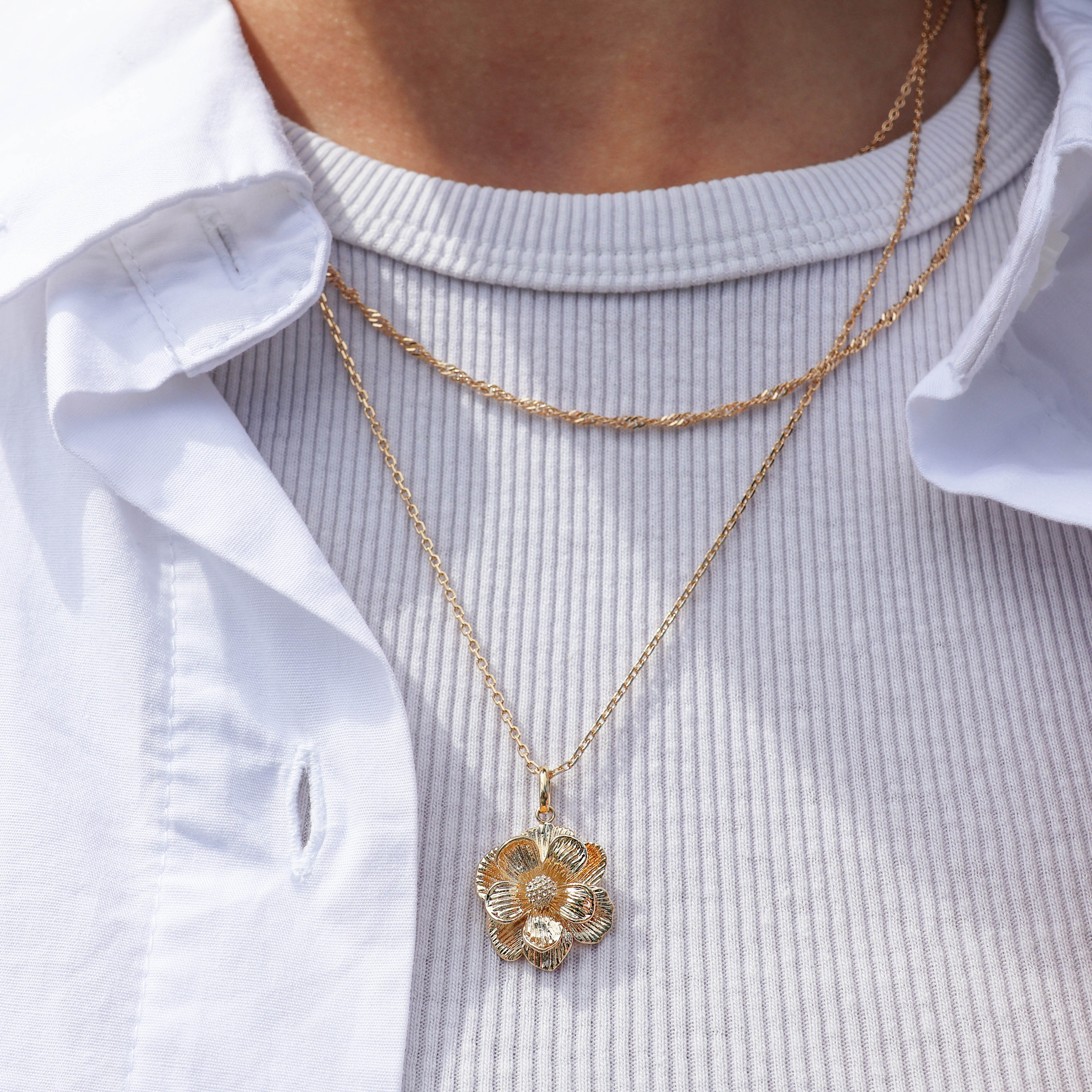 Singapore twisted chain gold-plated