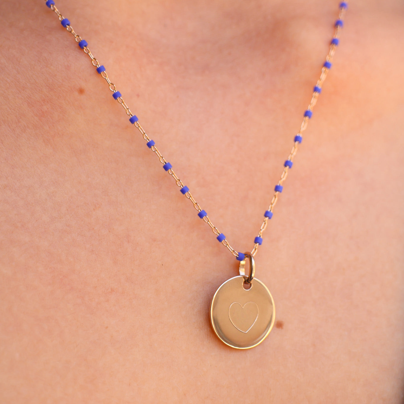 Amaya chain blue Miyuki beads gold-plated