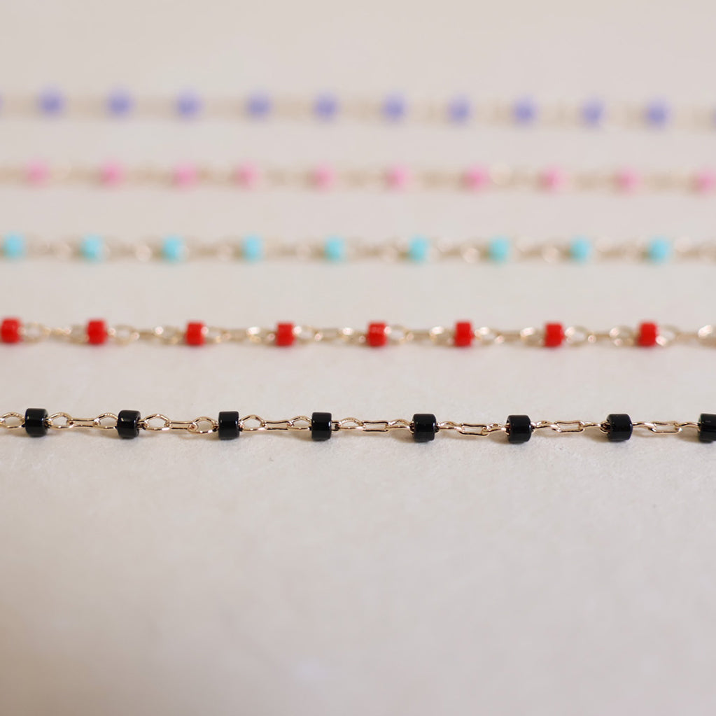 Amaya chain black Miyuki beads gold-plated