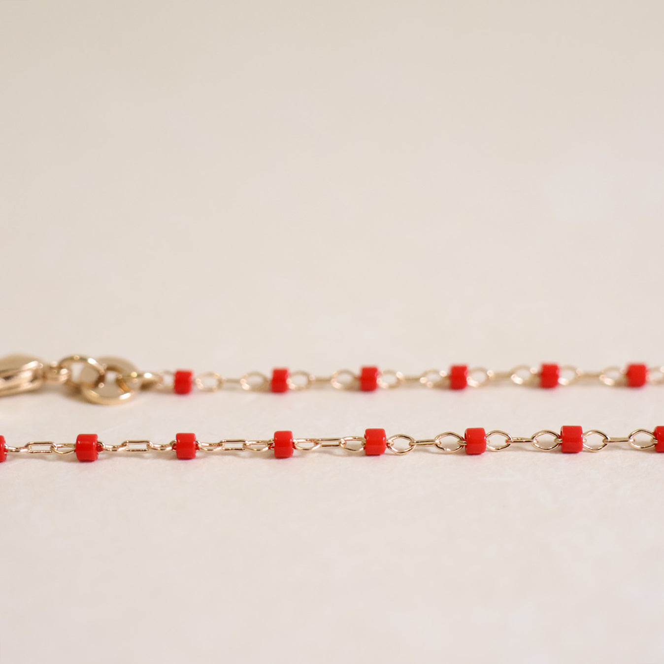 Amaya chain red Miyuki beads gold-plated