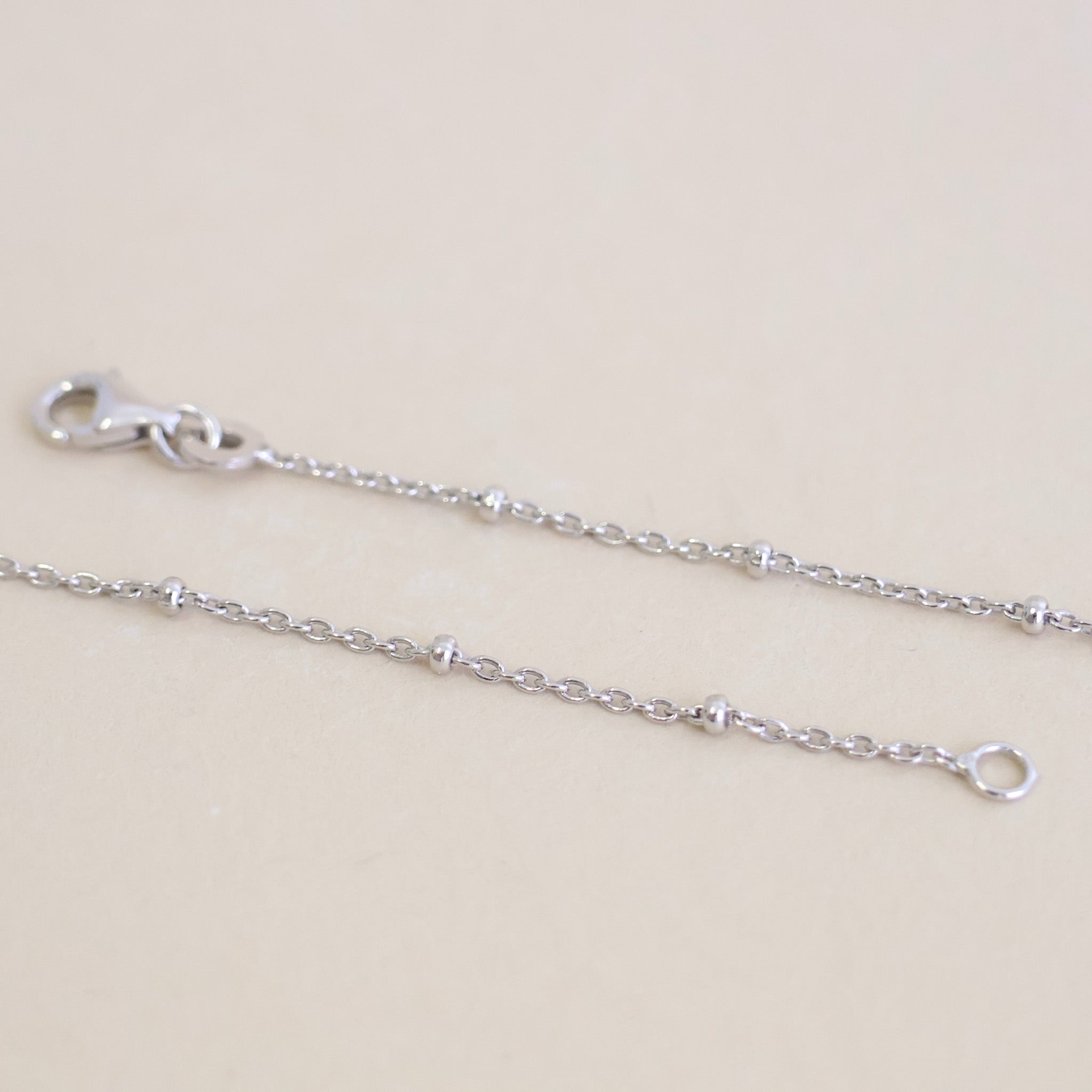 Ludmila chain 45cm beads forçat mesh sterling silver