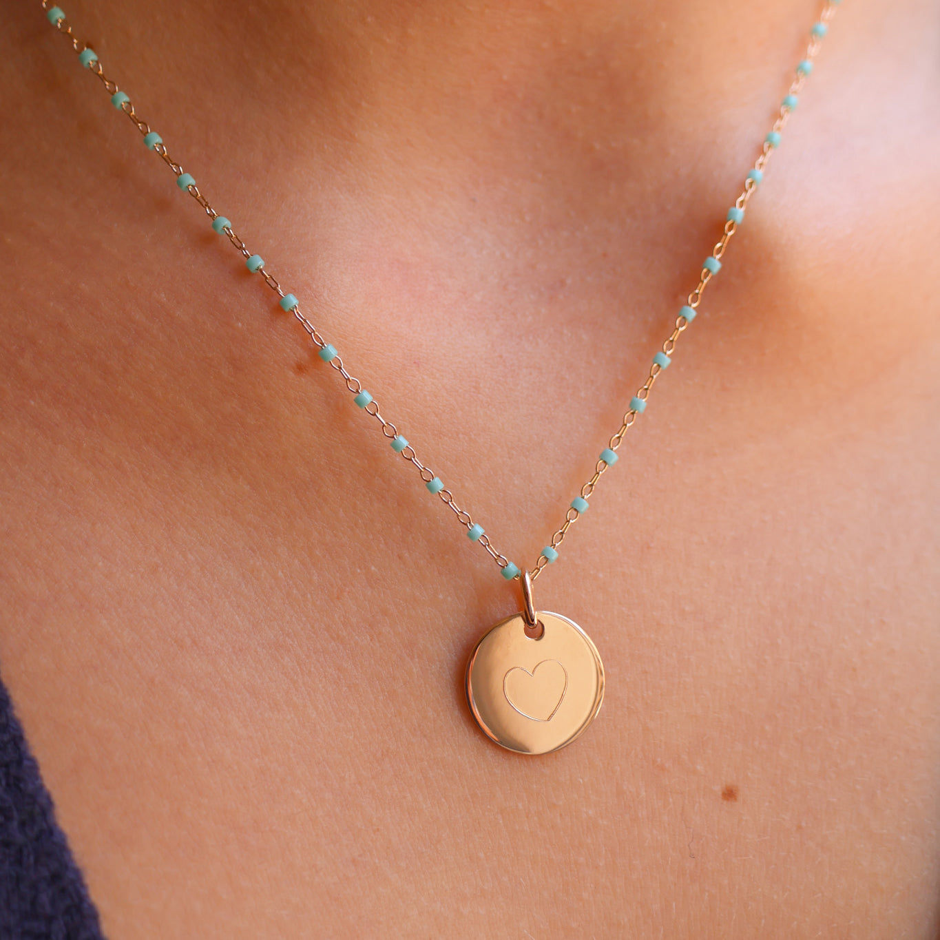 Amaya chain green Miyuki beads gold-plated