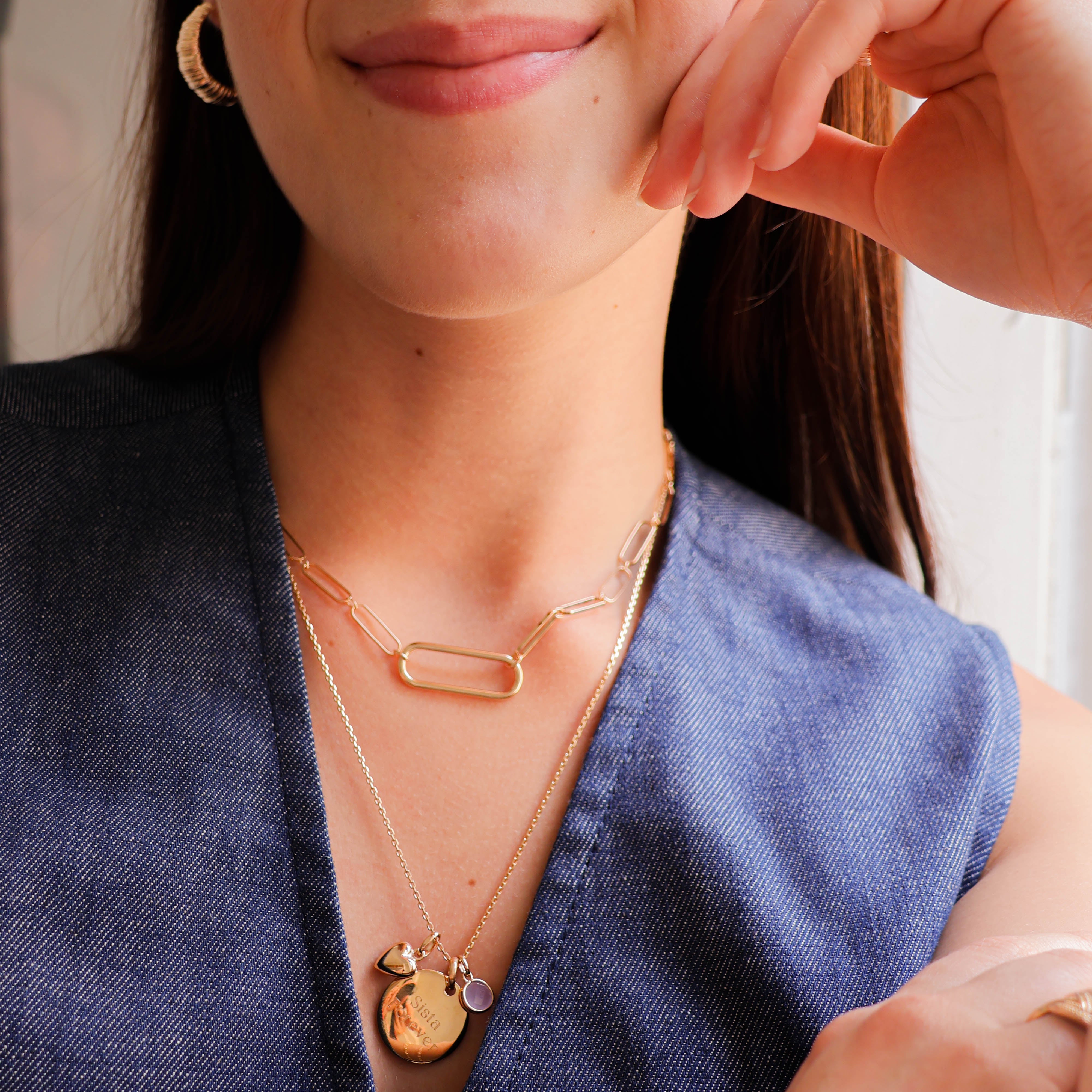 Gold-plated paper clip Kaelani necklace
