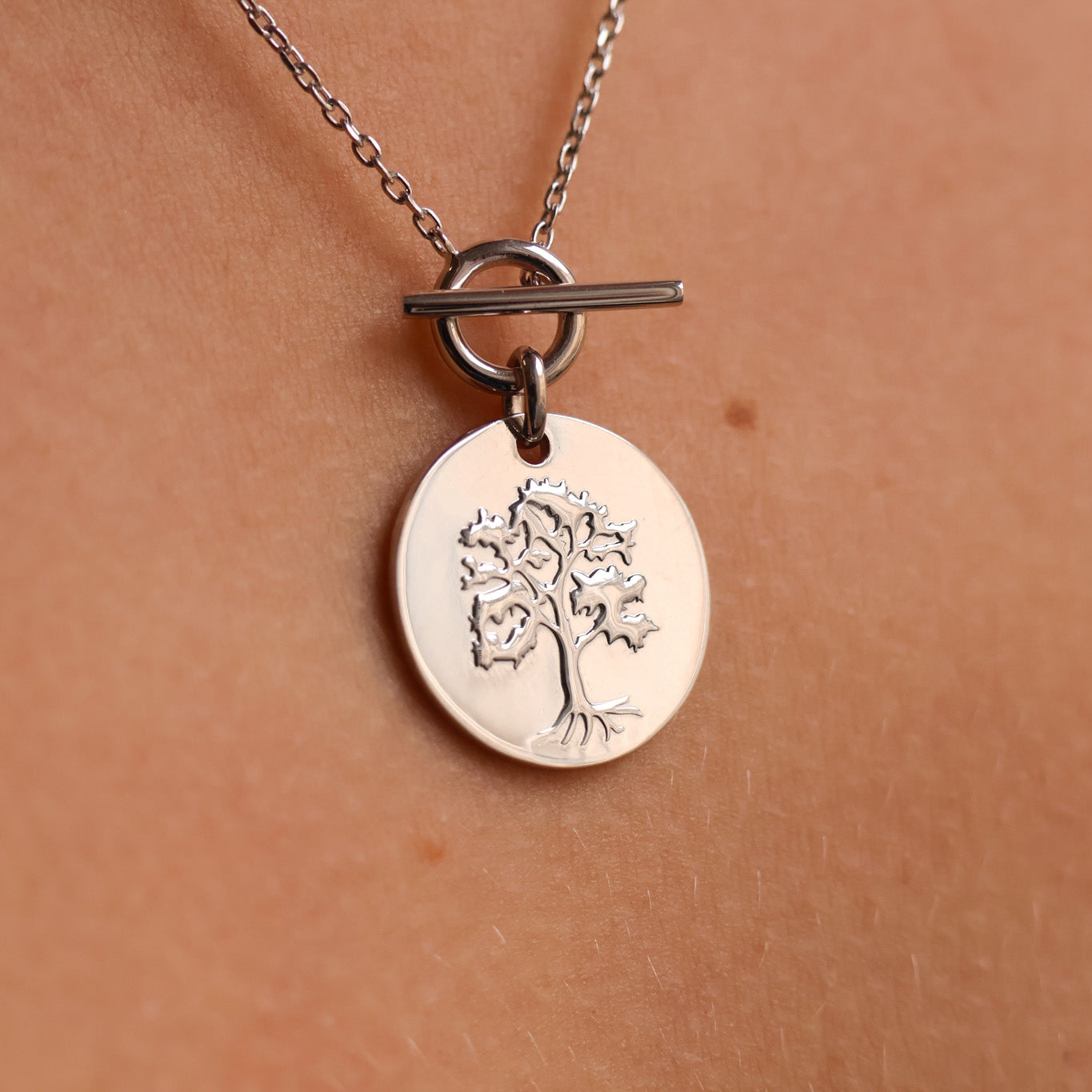 Myka necklace pendant tree of life to engrave sterling silver