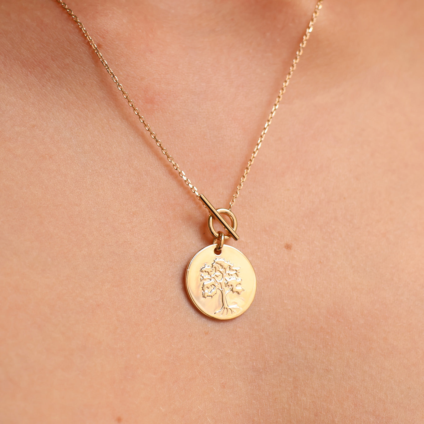 Myka necklace tree of life pendant to engrave gold-plated