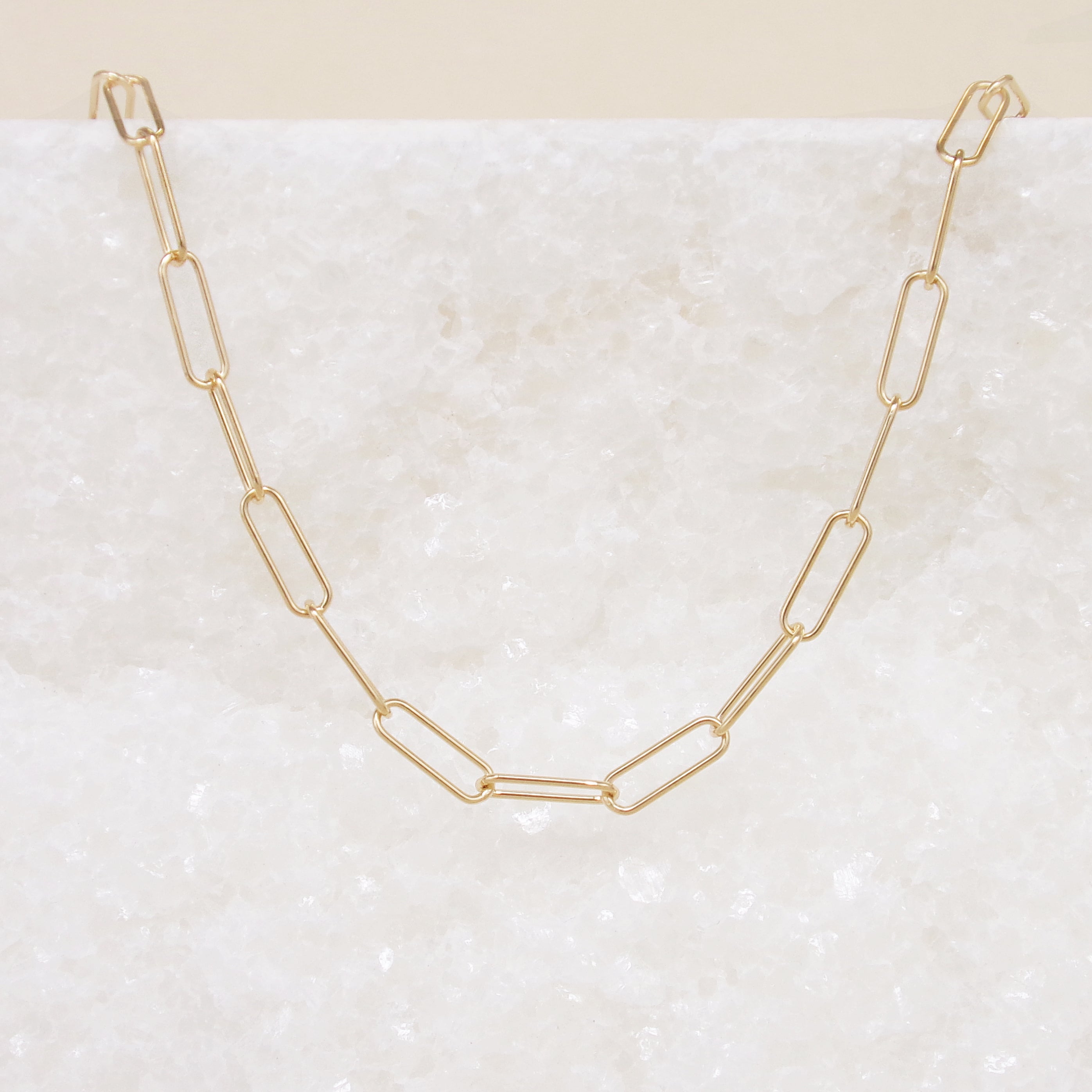 Paperclip Nia necklace trombone mesh gold-plated