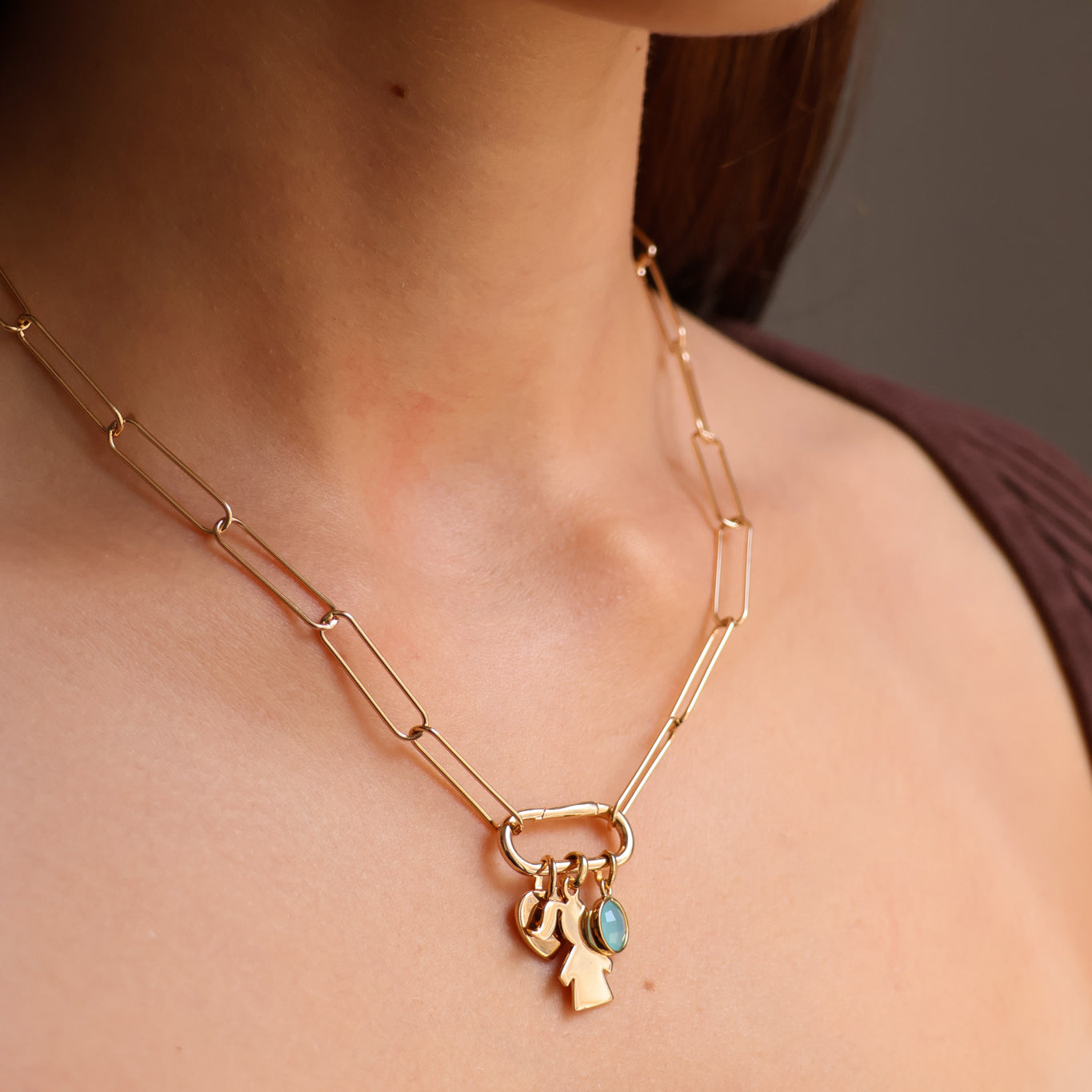 Paperclip Naeyli necklace with gold-plated opening
