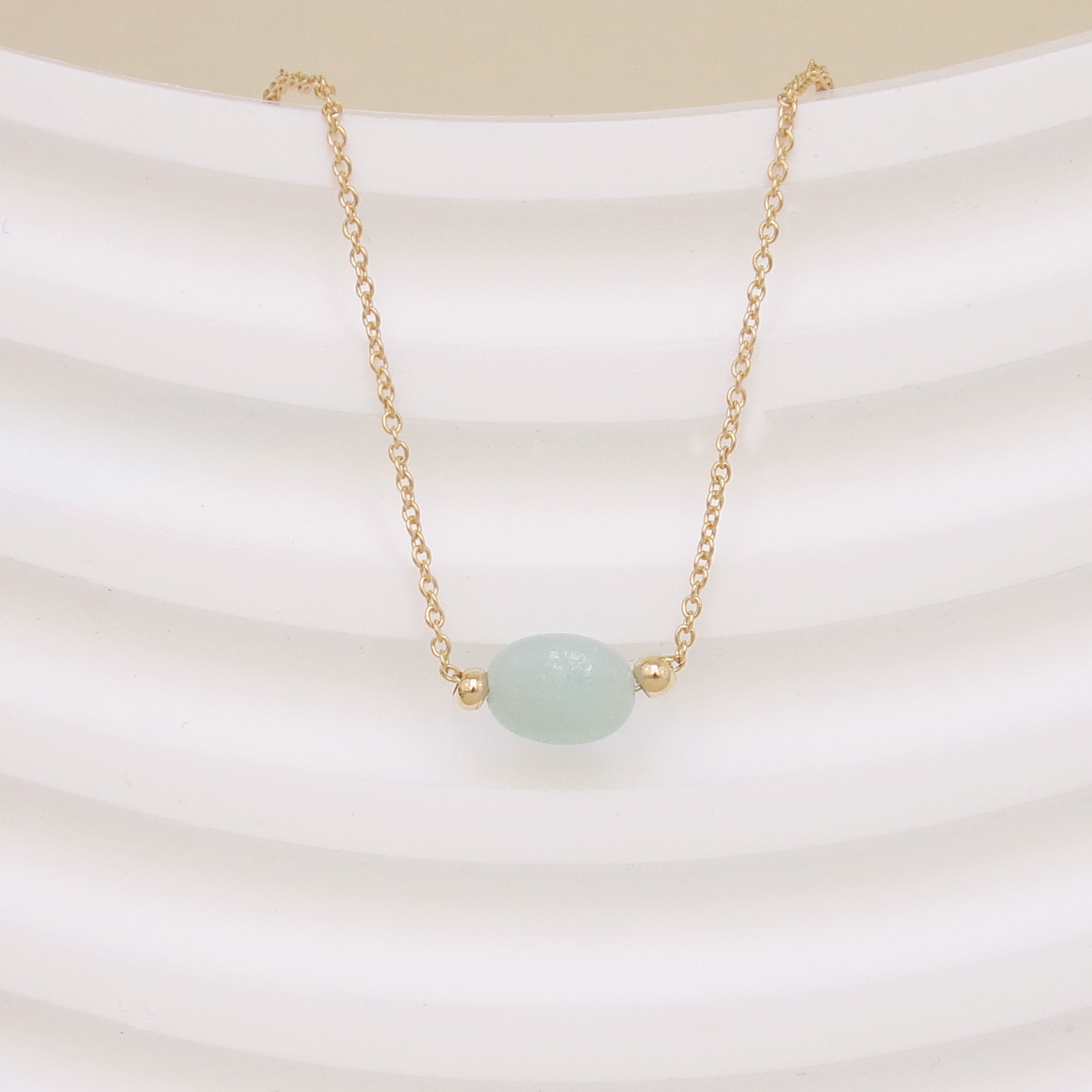 Gold Plated Amazonite Birthstone Cora Necklace
