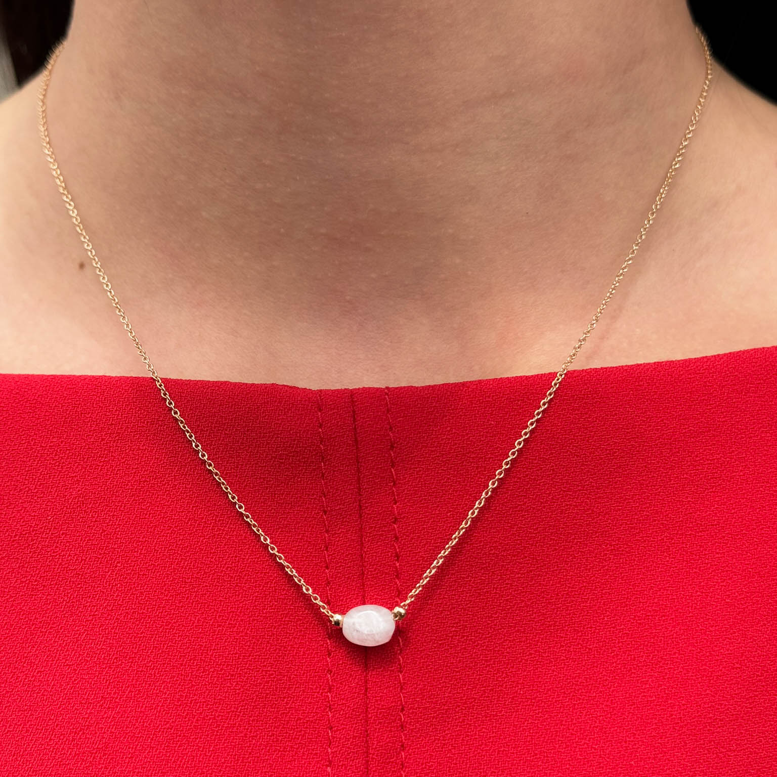 Gold Plated Moonstone Birthstone Cora Necklace