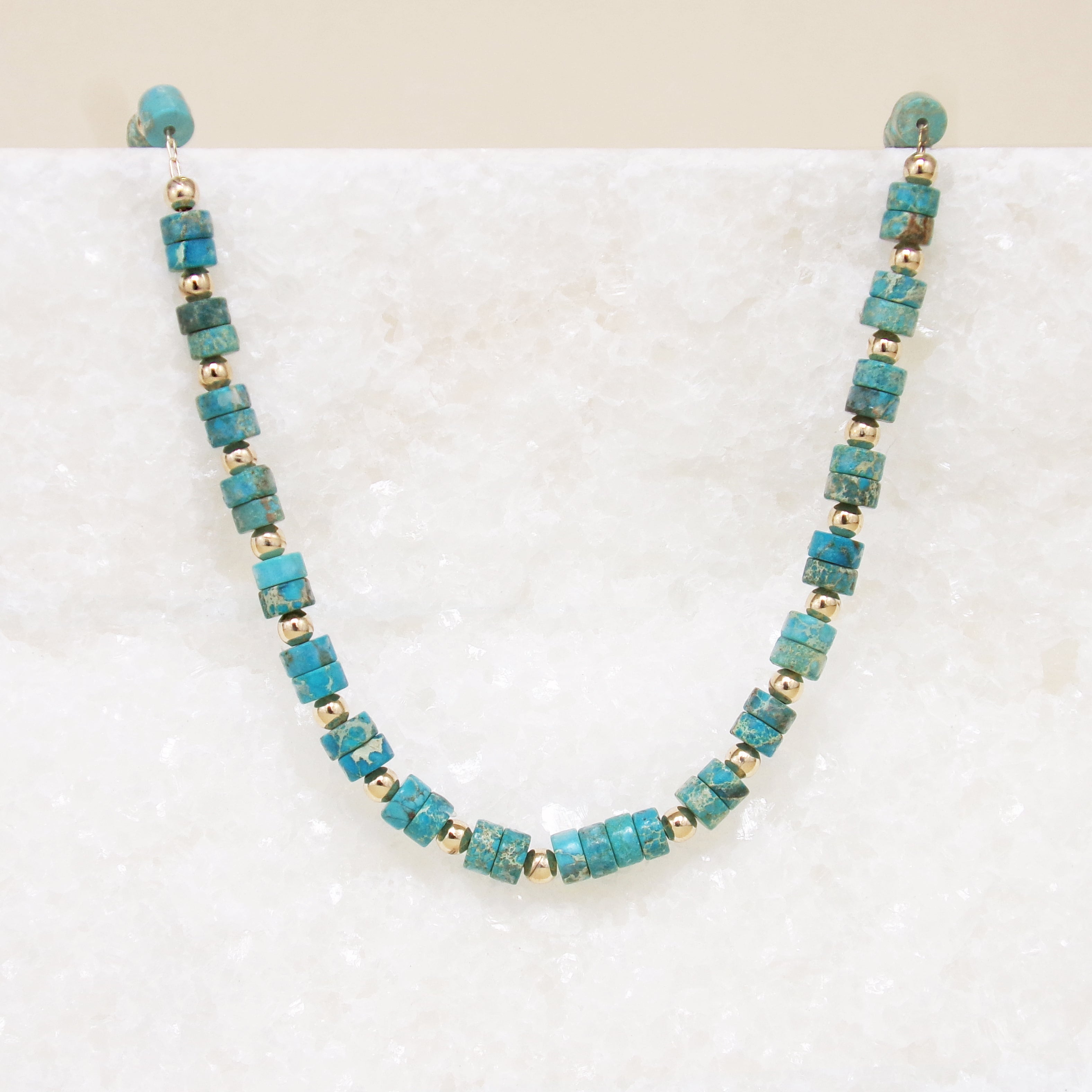 Gold-plated blue jasper stone Gaia necklace