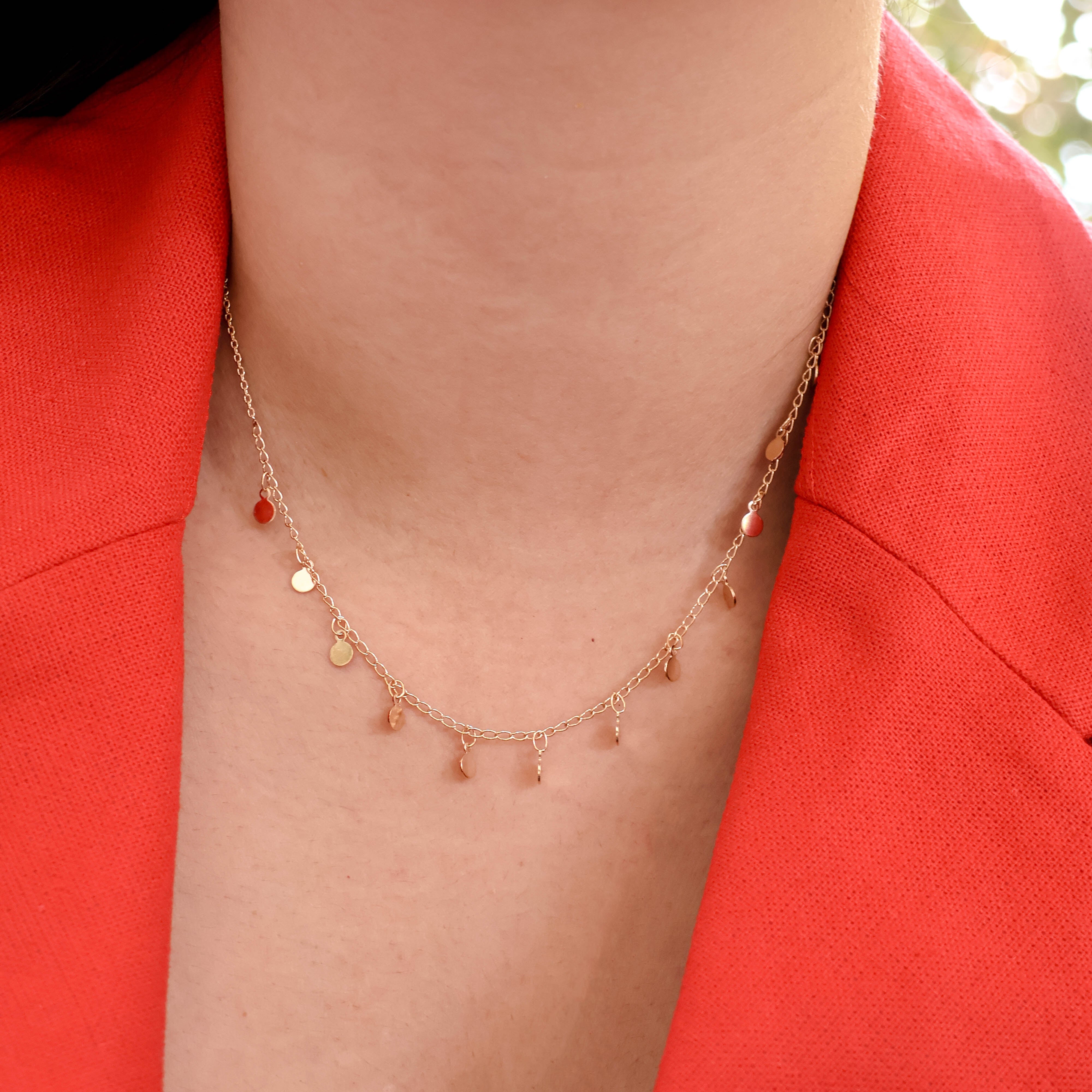 Chain Imani necklace with 12 gold-plated tassels