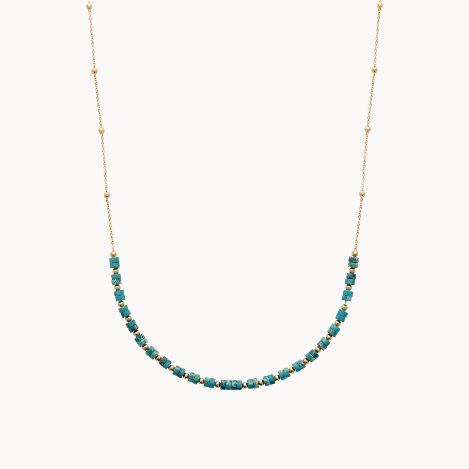 Gold-plated blue jasper stone Gaia necklace