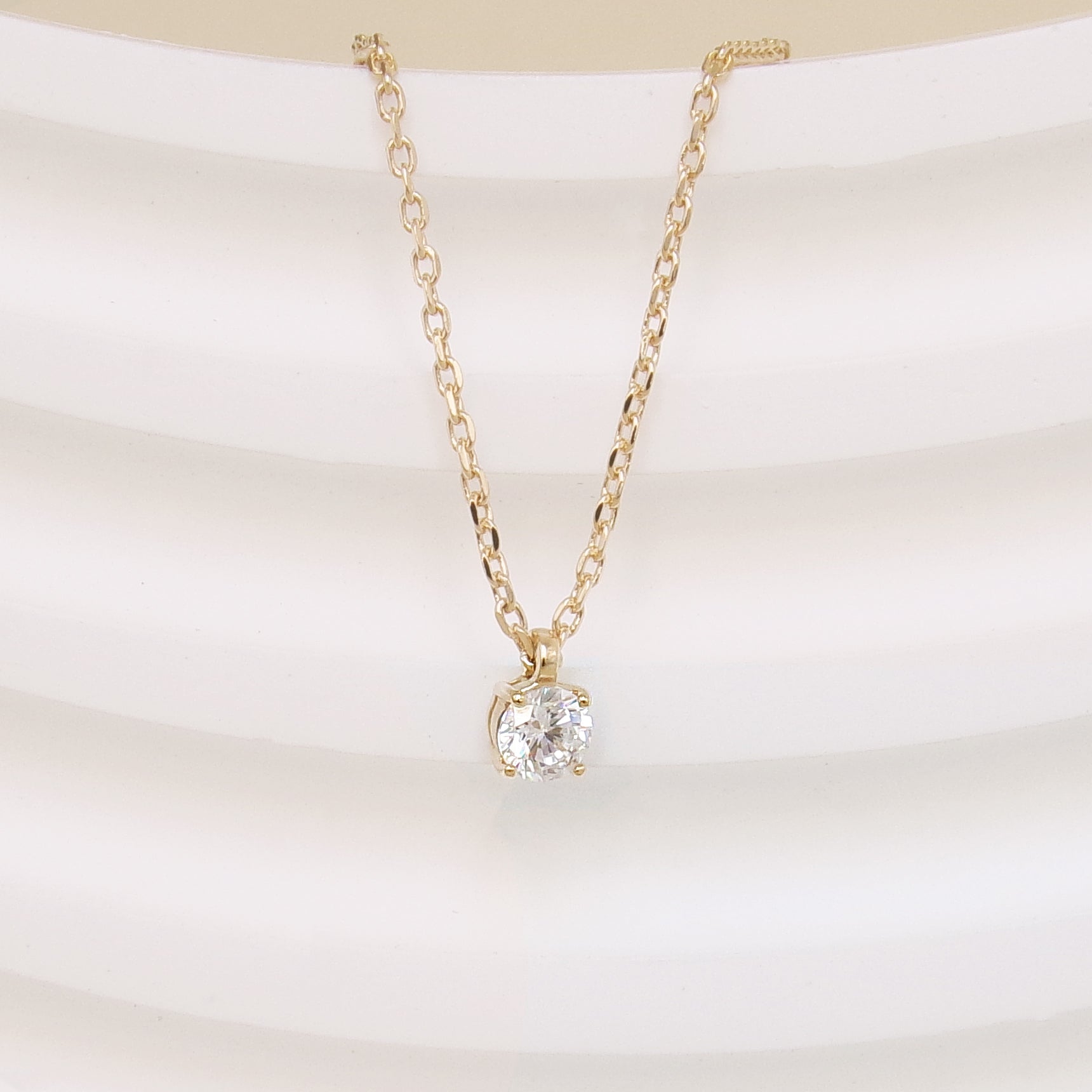 Gold-plated zirconium oxide stone Fina necklace