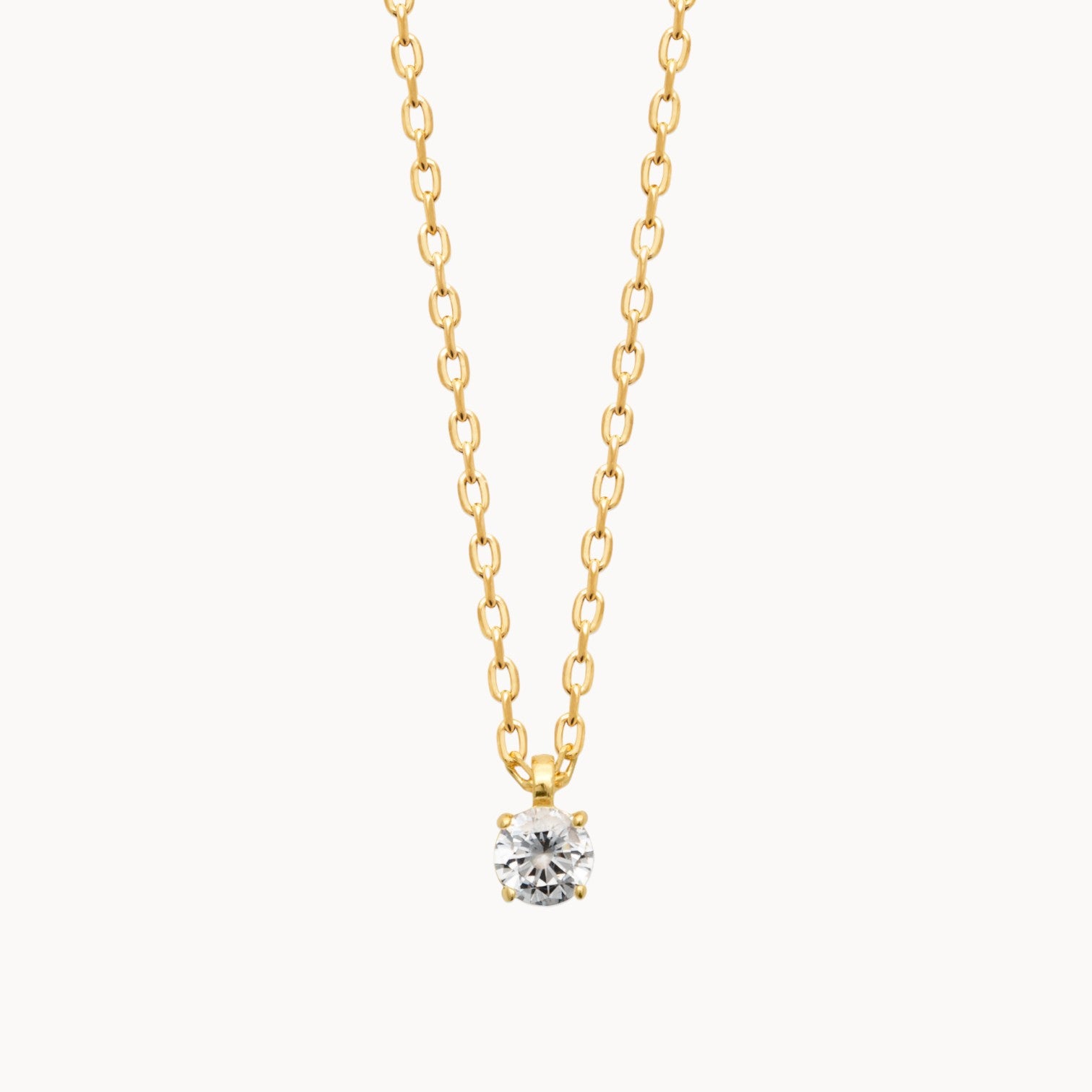 Collier Fina oxyde de zirconium plaqué or