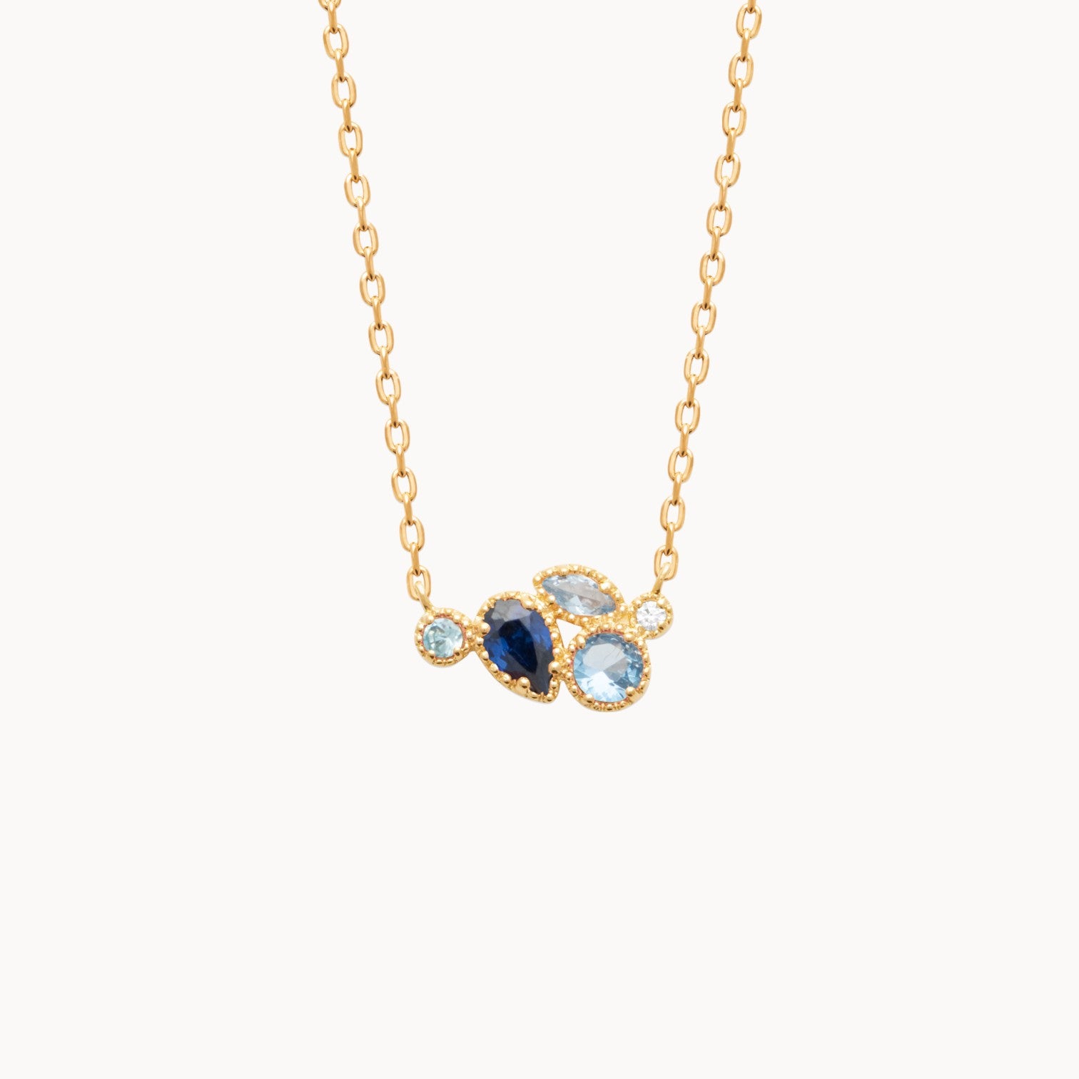 Anya chain necklace blue zircons gold-plated