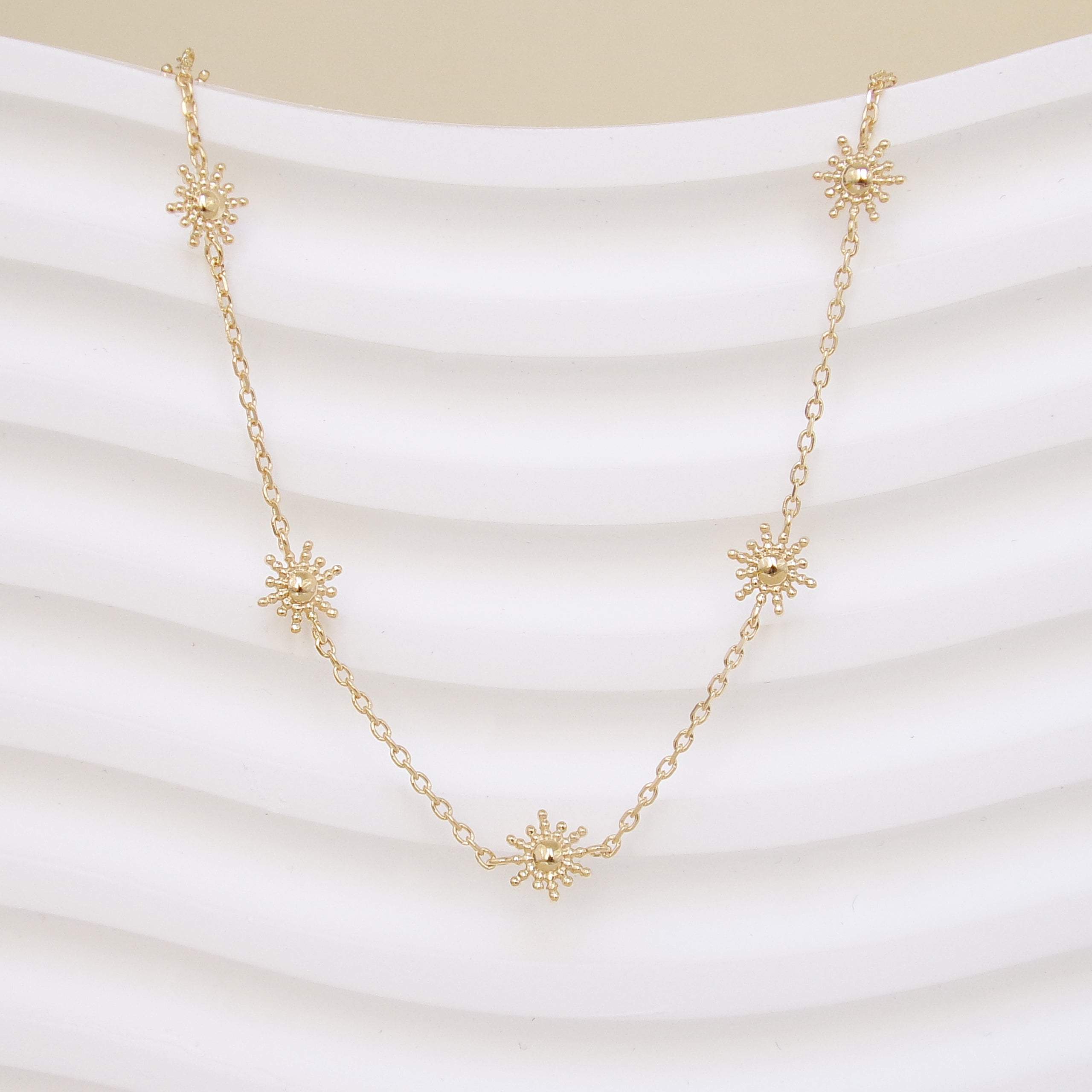 Elmina chain necklace with mini suns gold-plated