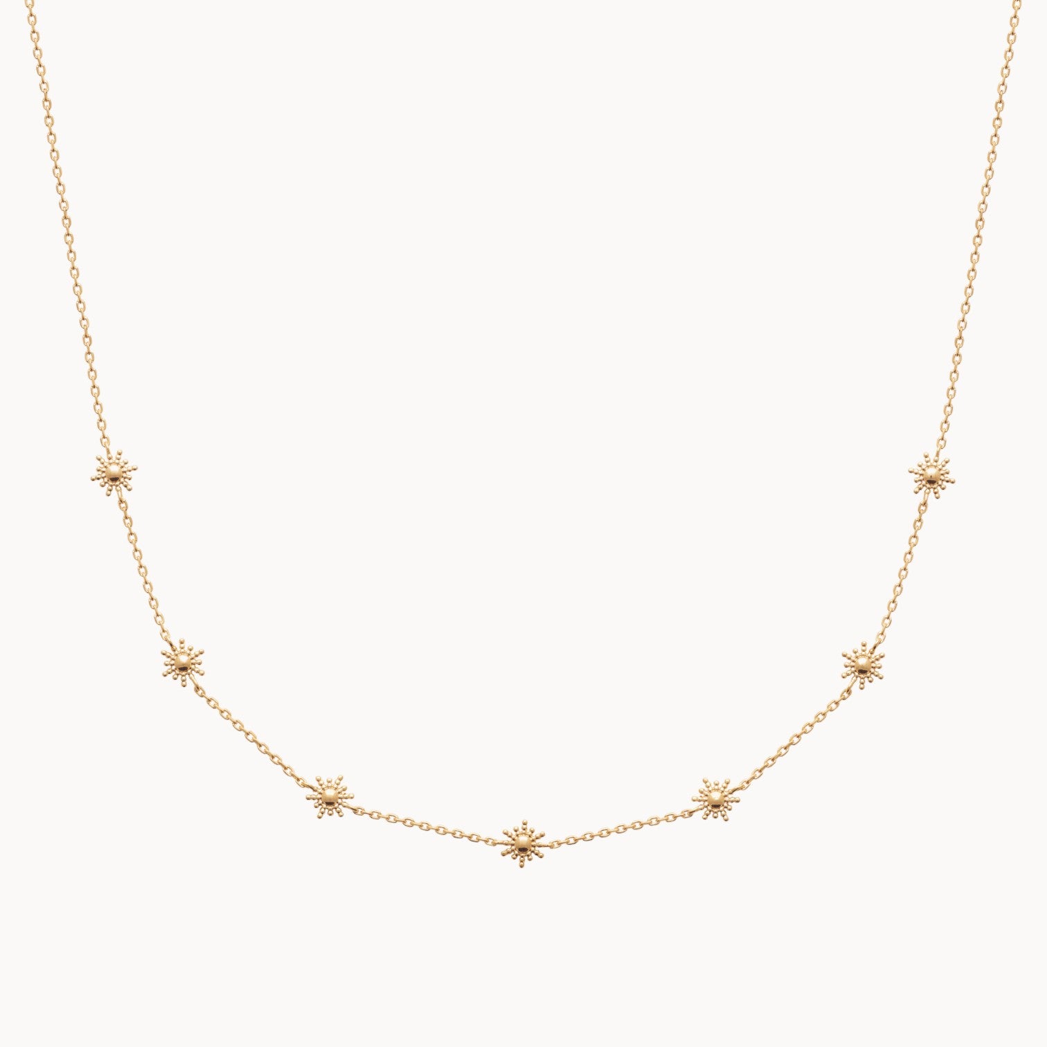 Collier Elmina chainette mini soleils plaqué or