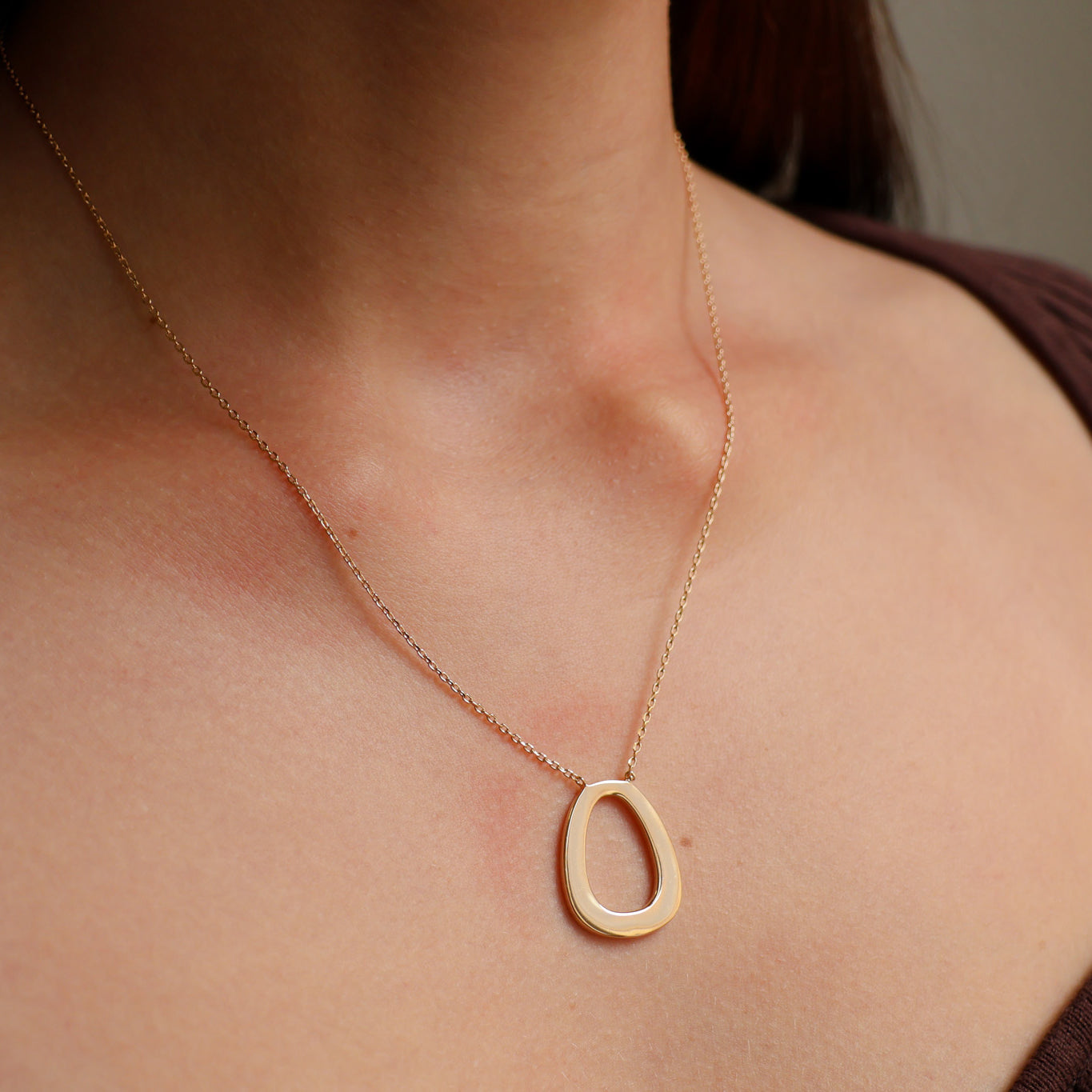 Gold plated oval ring Konala necklace