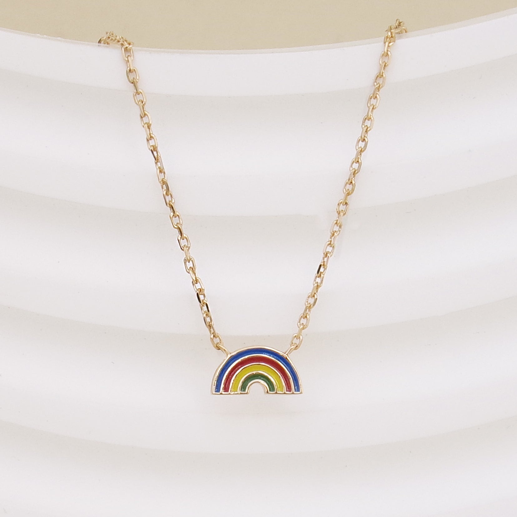 Elea rainbow necklace gold-plated