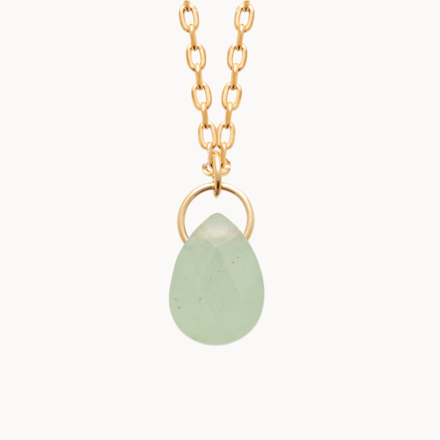 Collier Malaya pendentif Aventurine plaqué or