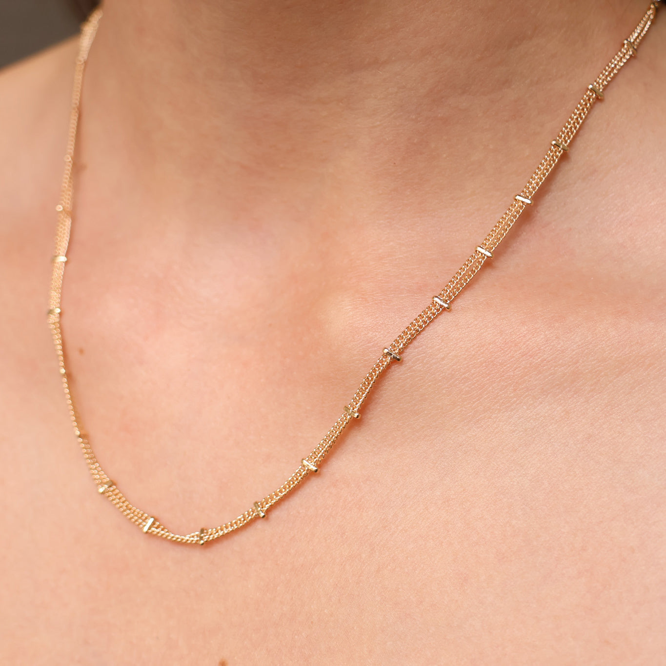 Liora chain necklace double row gold-plated