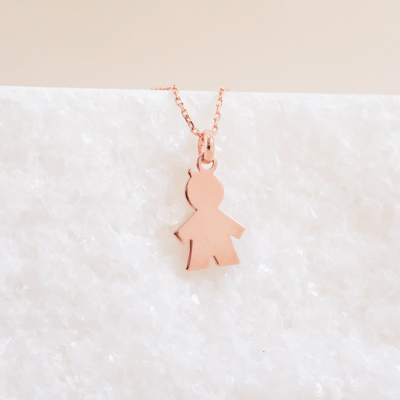 Boy silhouette pendant 17mm rose gold plated