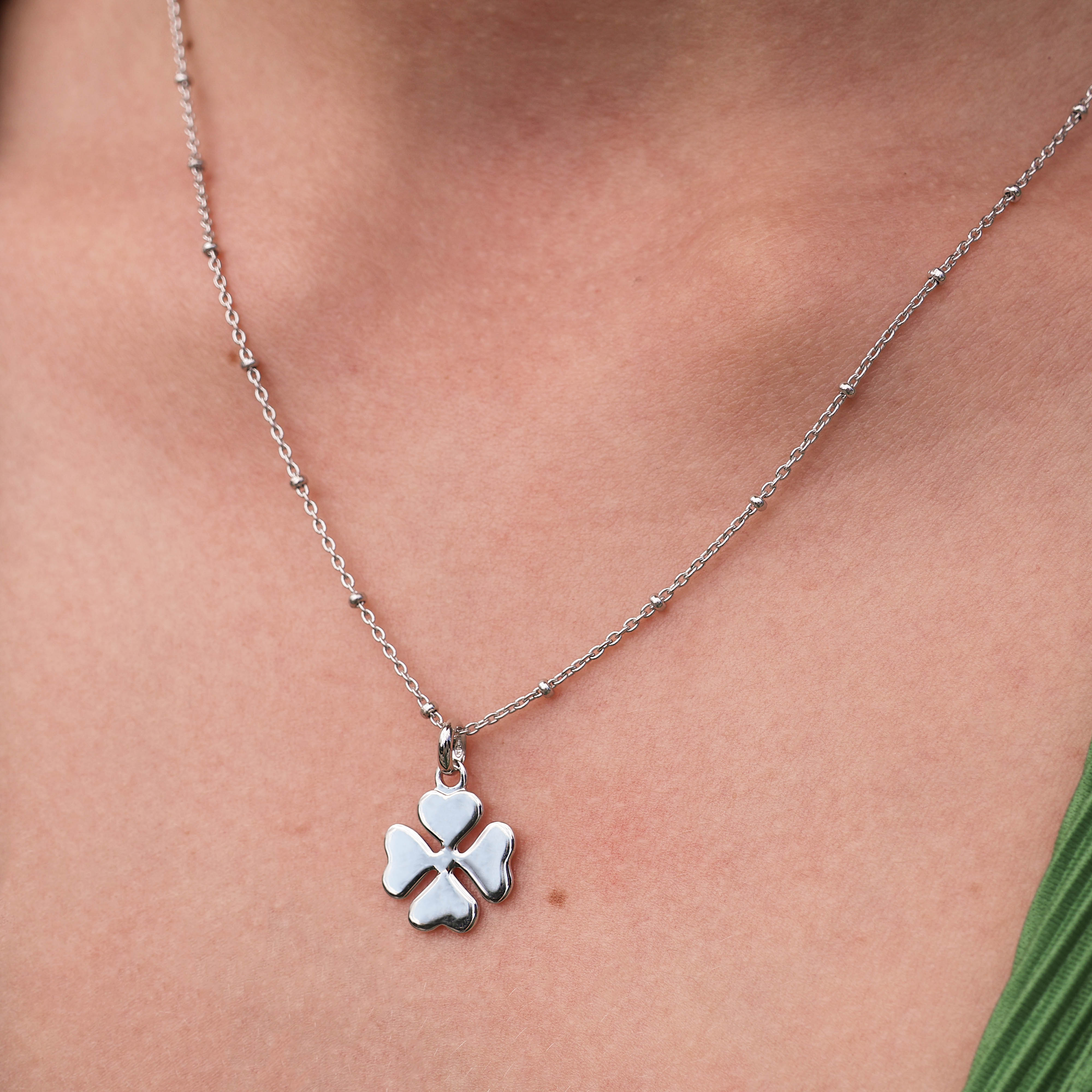 Clover charm sterling silver