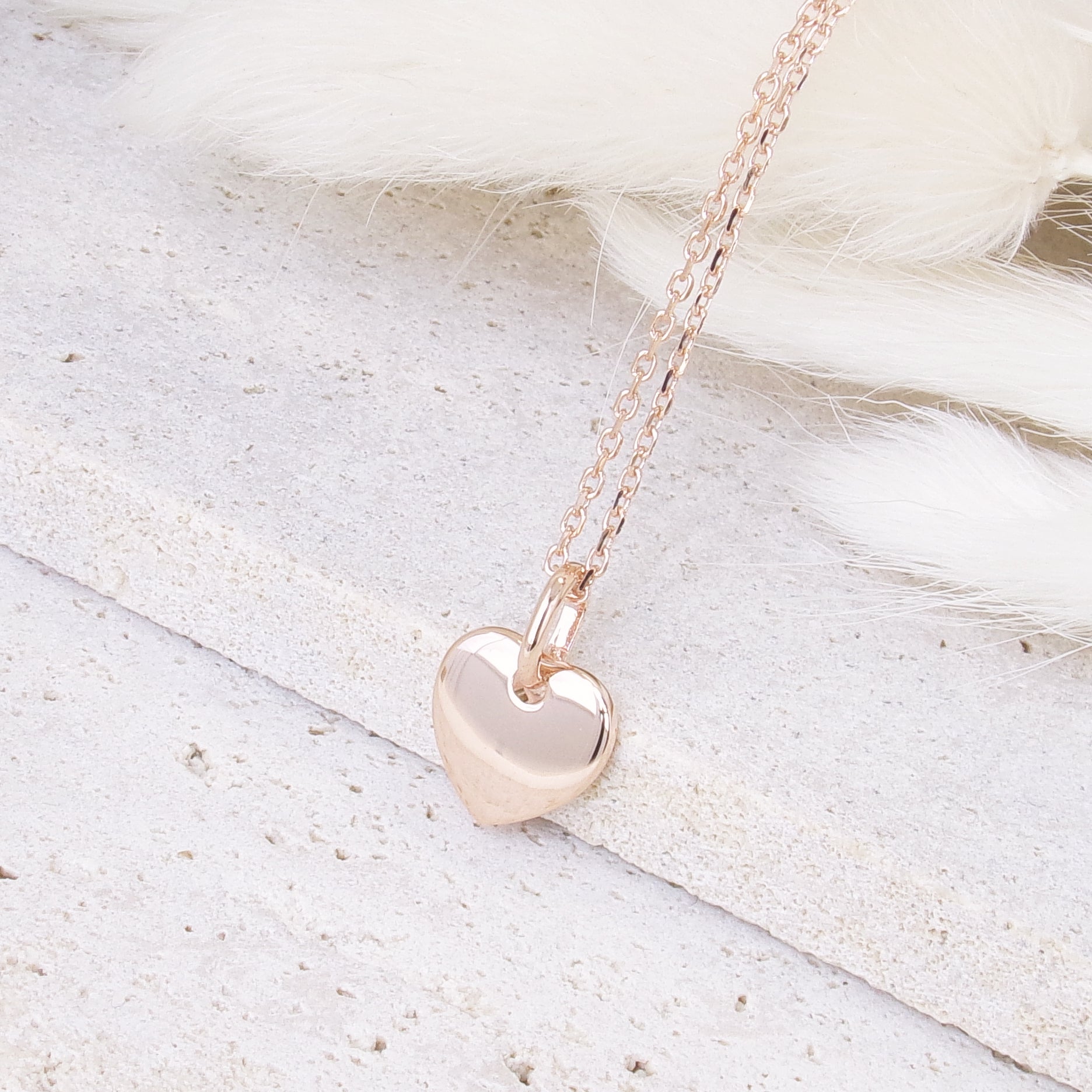 Heart pendant 10mm rose gold plated to engrave