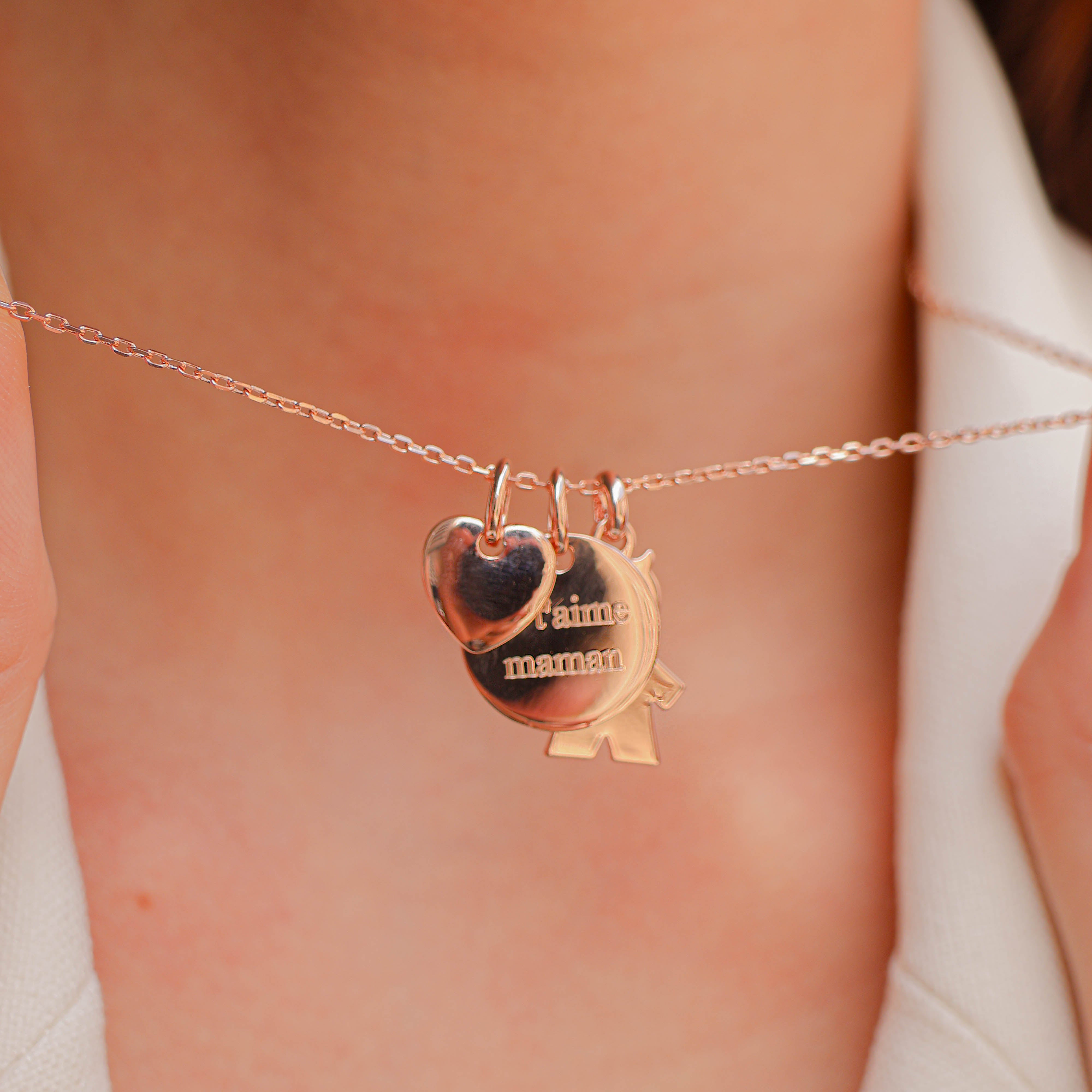 Heart pendant 10mm rose gold plated to engrave