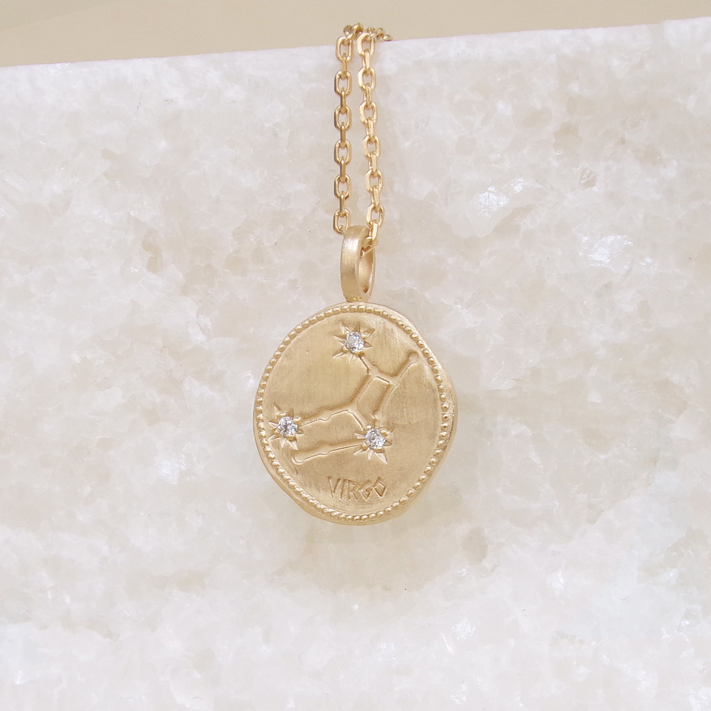 Virgo constellation medal pendant gold-plated