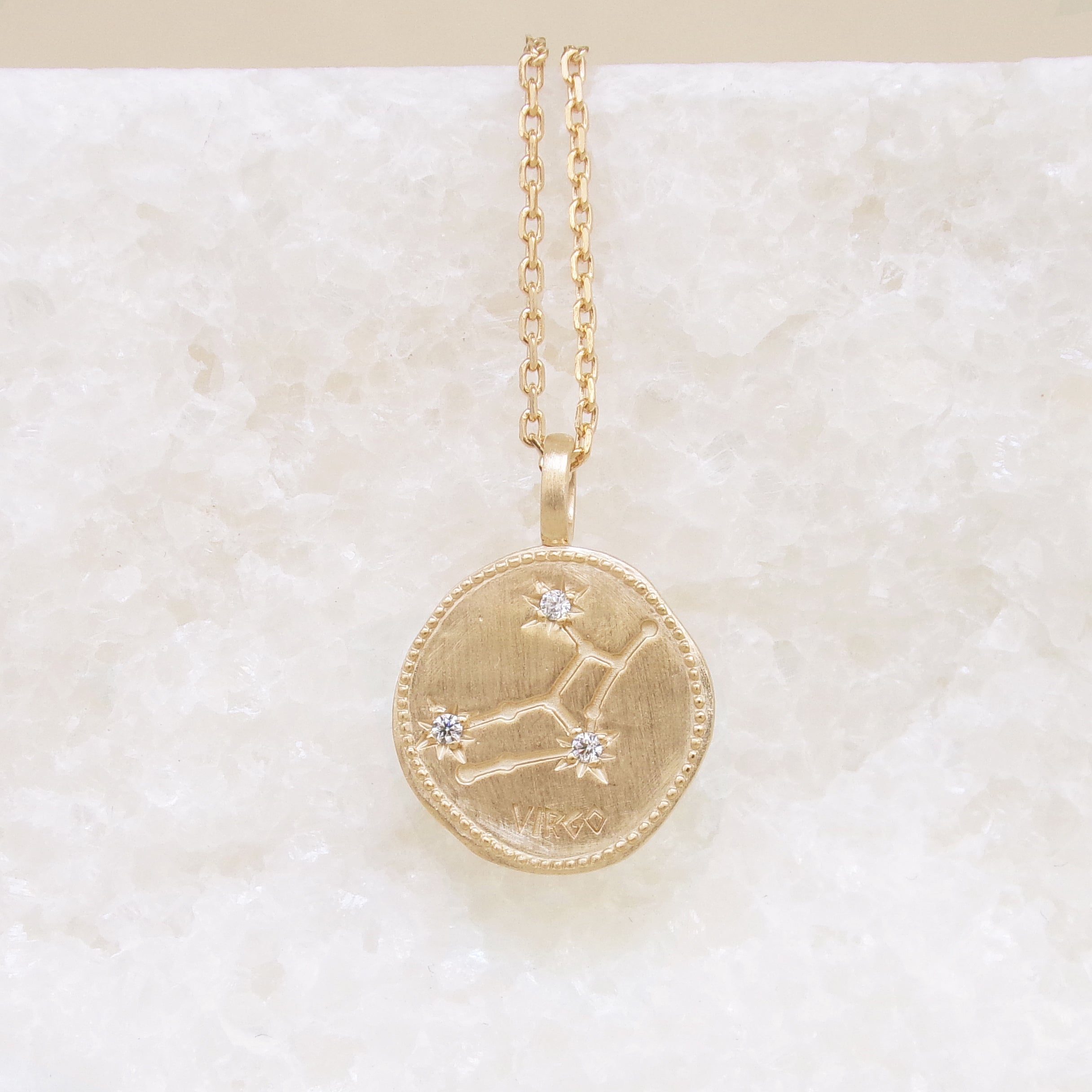 Virgo constellation medal pendant gold-plated