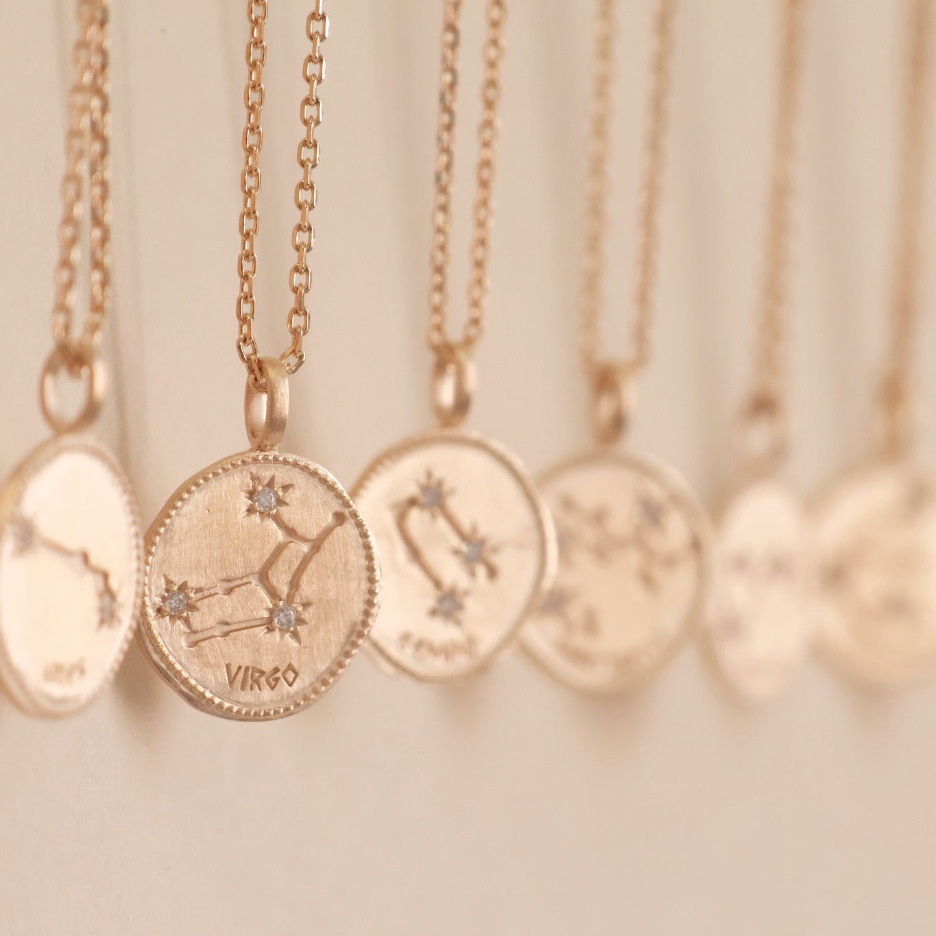 Virgo constellation medal pendant gold-plated