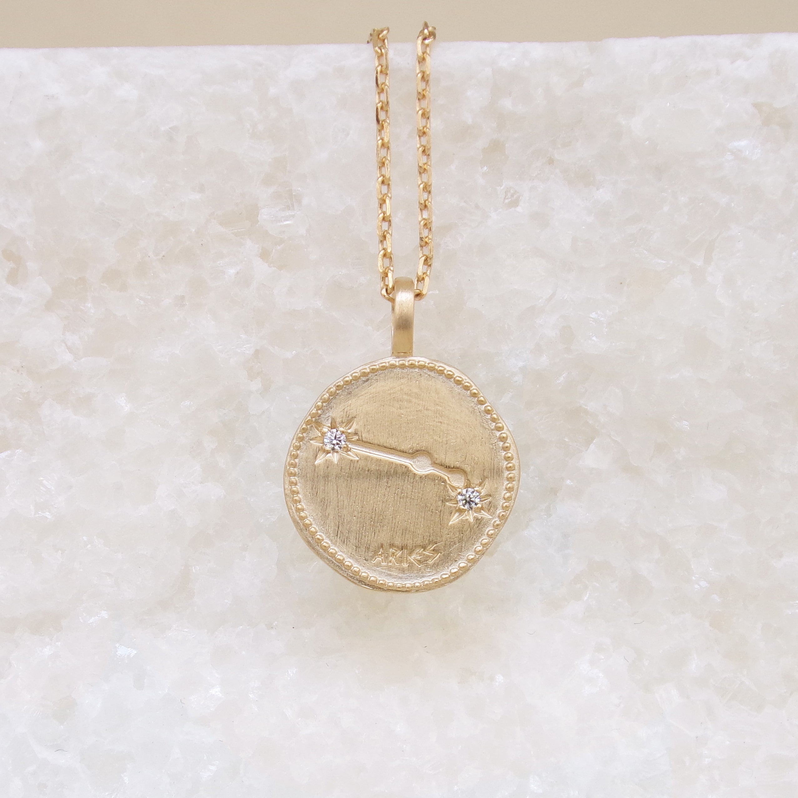 Aries constellation medal pendant gold-plated