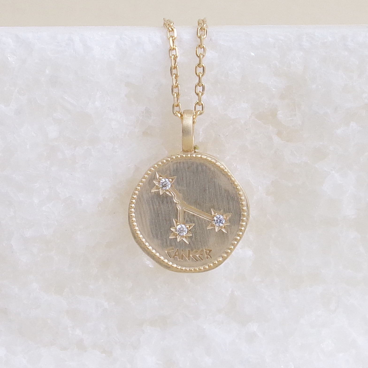 Cancer constellation medal pendant gold-plated